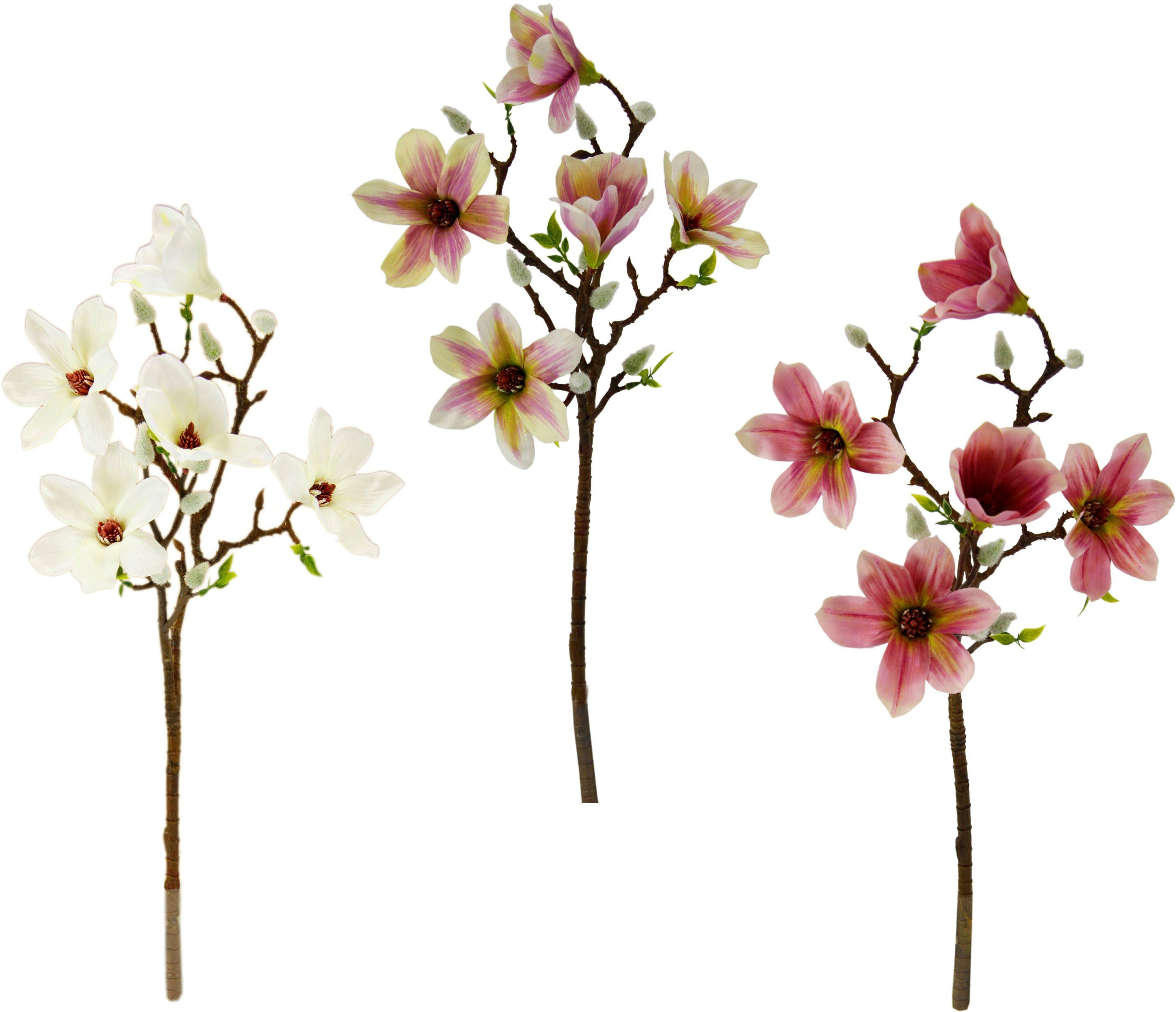 Kunstblume »Maira« Magnolie, my home, Höhe 49 cm, 3er Set-Otto