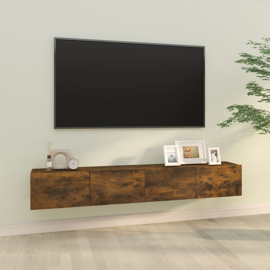 vidaXL TV-Schrank TV-Wandschränke 2 Stk. Räuchereiche 100x30x30 cm Holzwerkstoff (2-St)