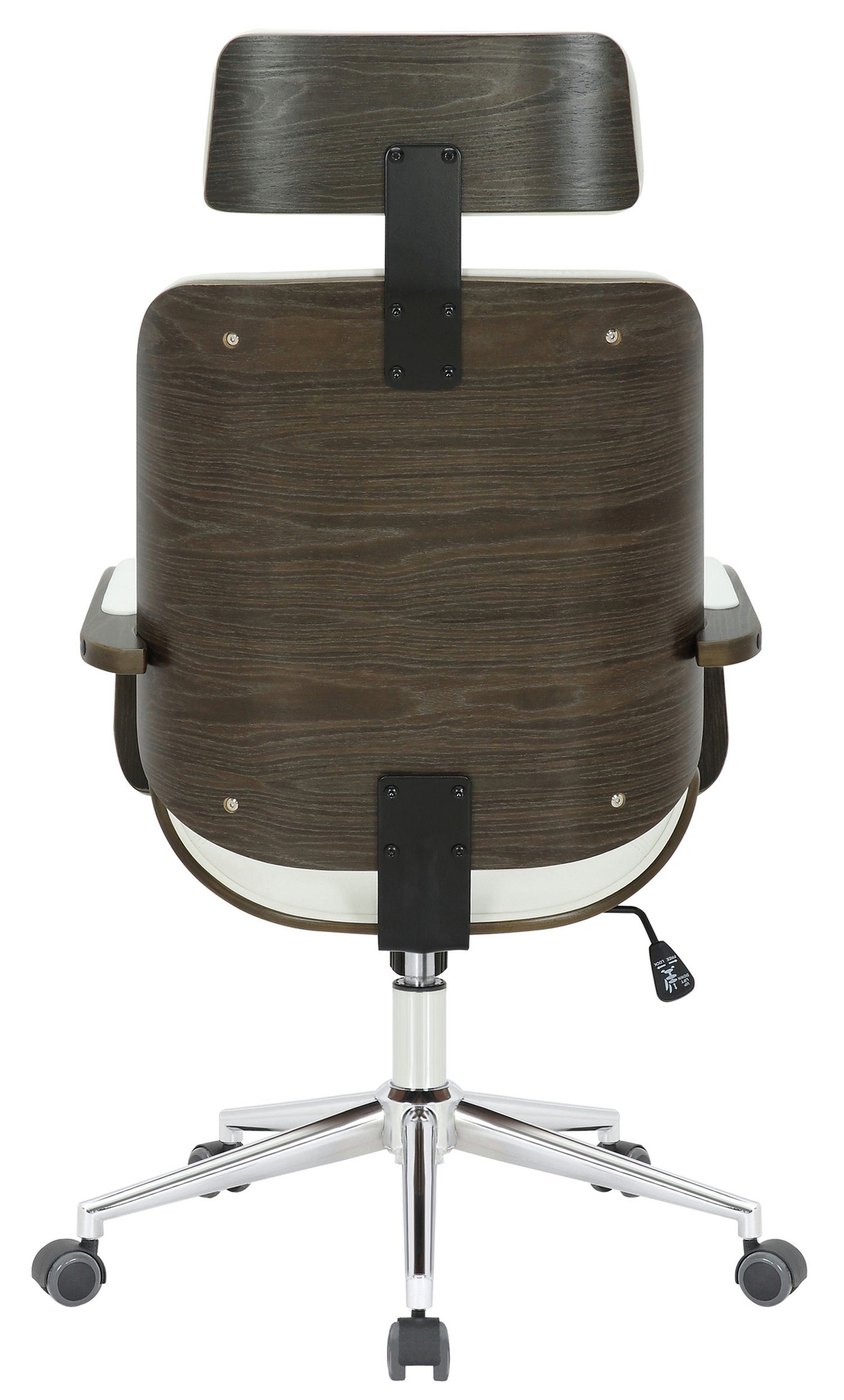 TPFLiving Bürostuhl Daytona und Chefsessel, höhenverstellbar - Bürostuhl weiß/grau chrom Gestell: Drehstuhl, Sitzfläche: Metall Kunstleder Rückenlehne drehbar mit - 360° XXL), (Schreibtischstuhl, bequemer