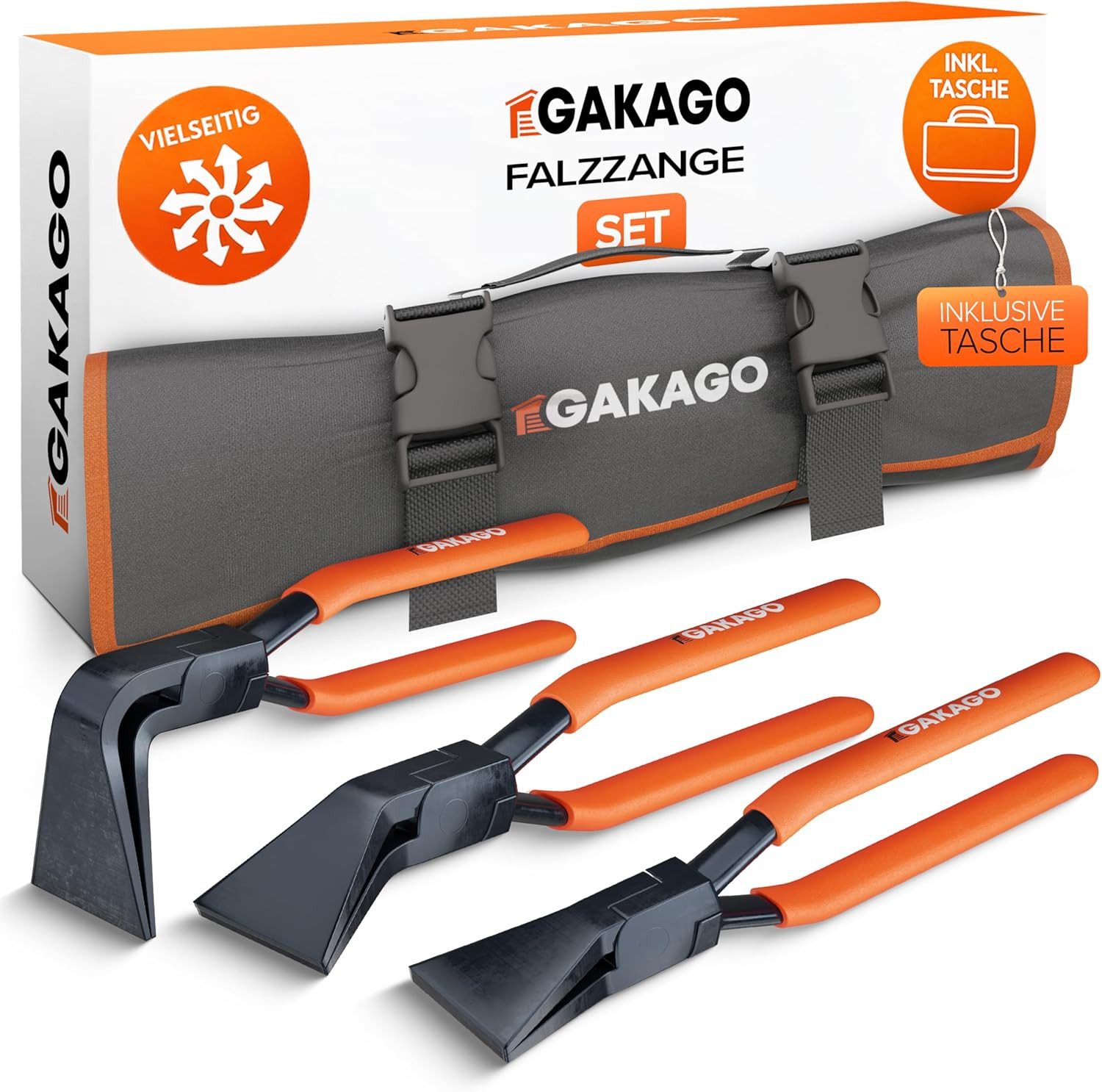 Gakago Zangenset Falzzangen-Set 3-teilig, 3-tlg.