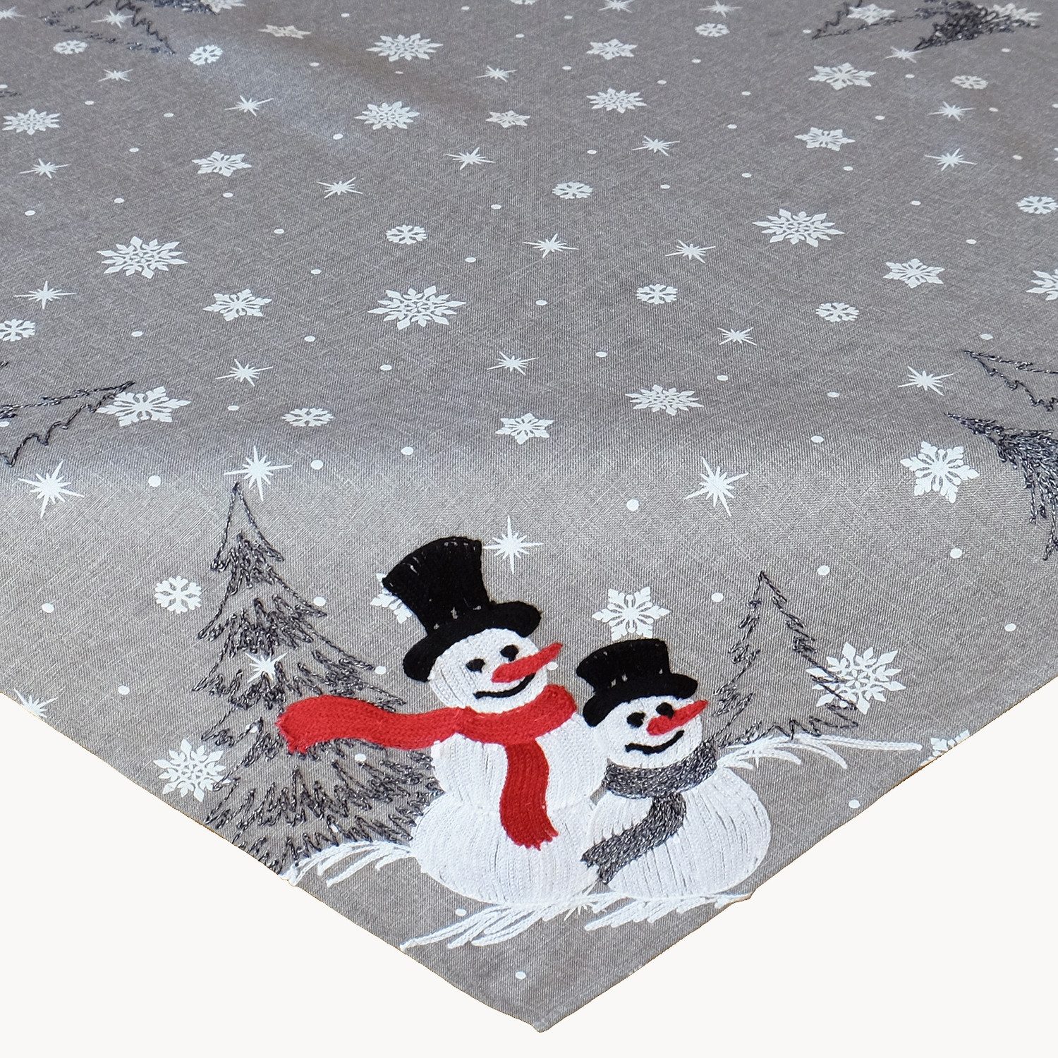 texpot Tischdecke Stickerei Schneemann Tischläufer Weihnachten Winter (1-tl günstig online kaufen
