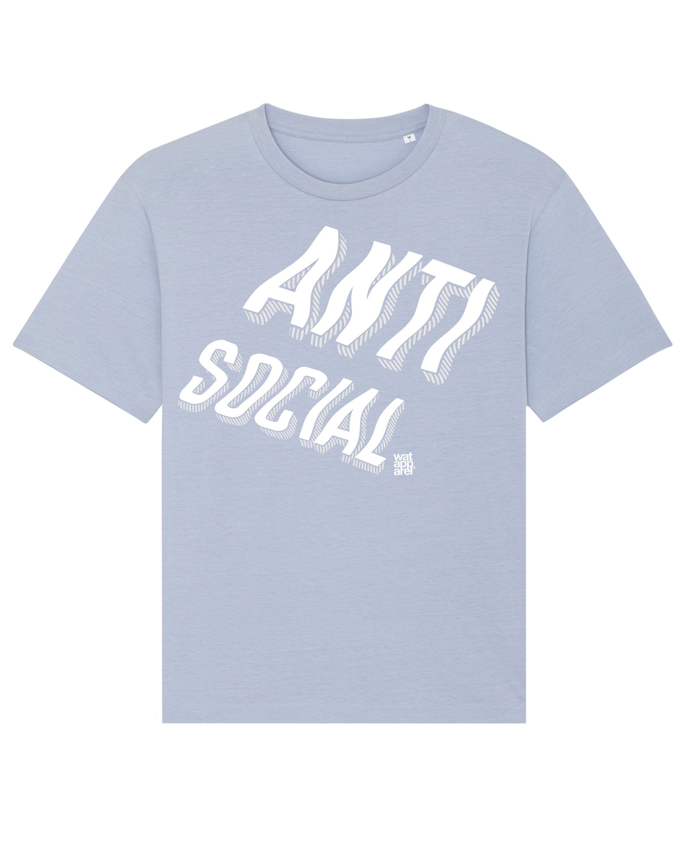 (1-tlg) wat? social Print-Shirt Anti schwarz Apparel