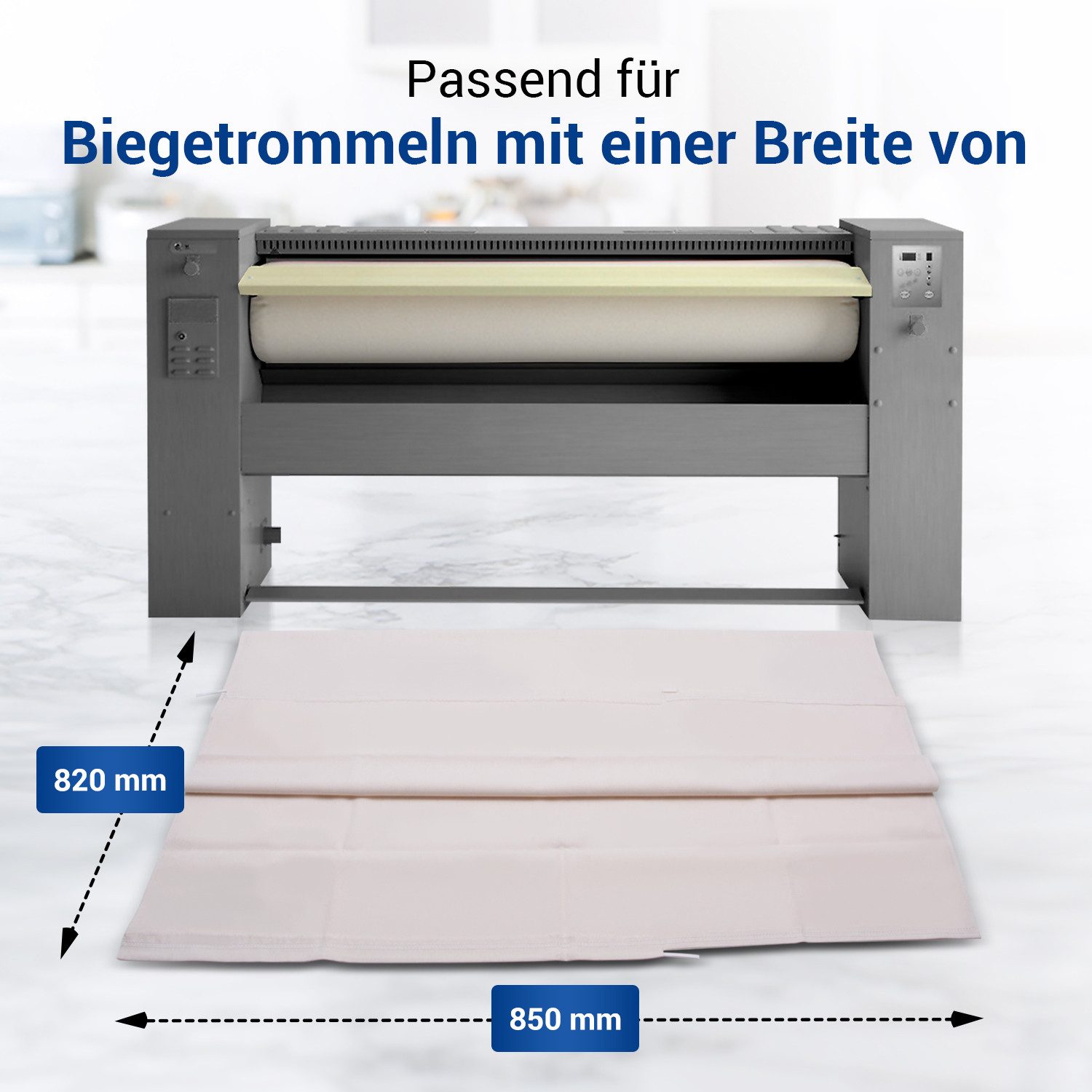 VIOKS Bügeltuch Mangeltuch universal, Zubehör für Bügelautomaten, mit 65 cm/85 cm Walzenbreite