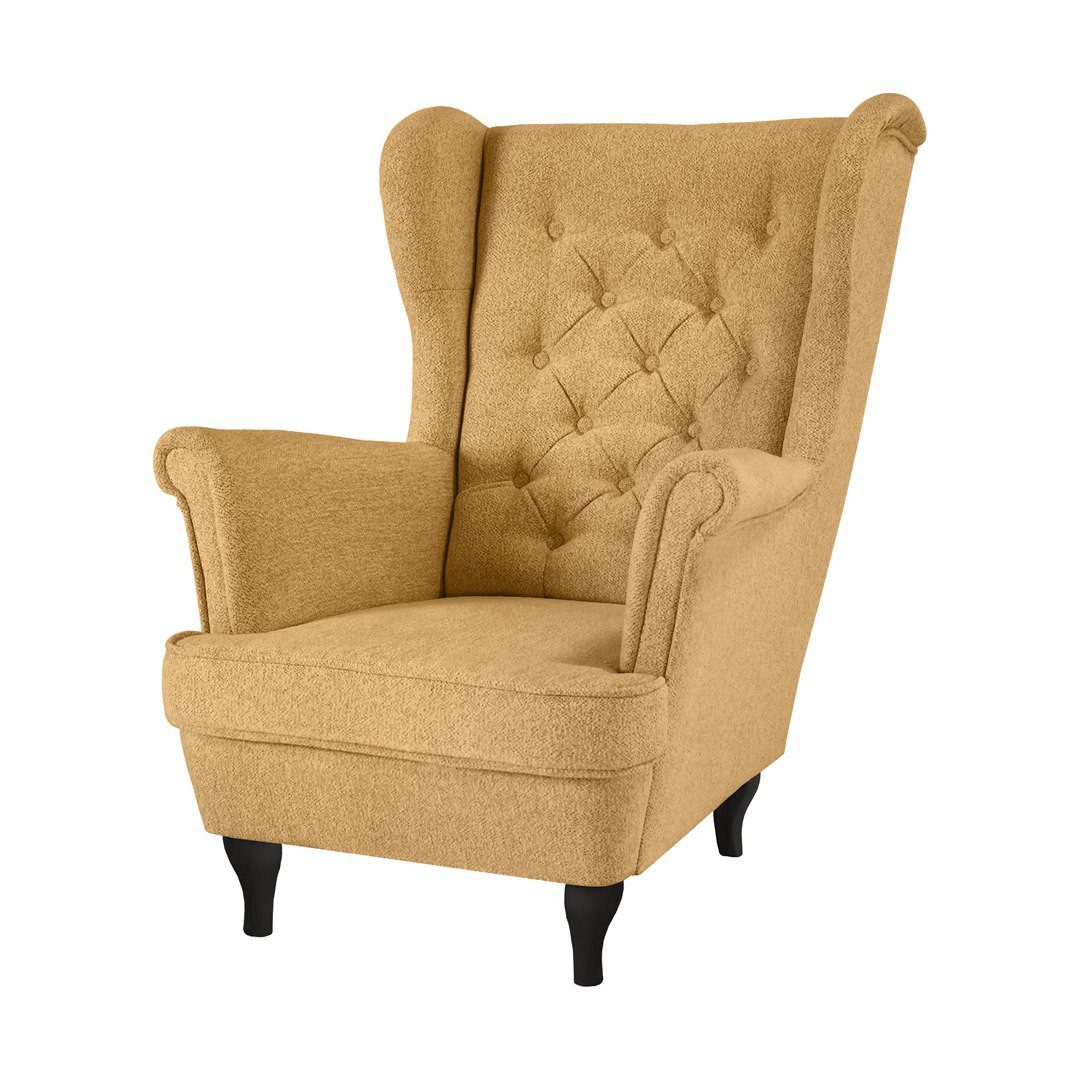 Beautysofa Ohrensessel Sessel FALCO Chesterfield Wohnzimmersessel günstig online kaufen