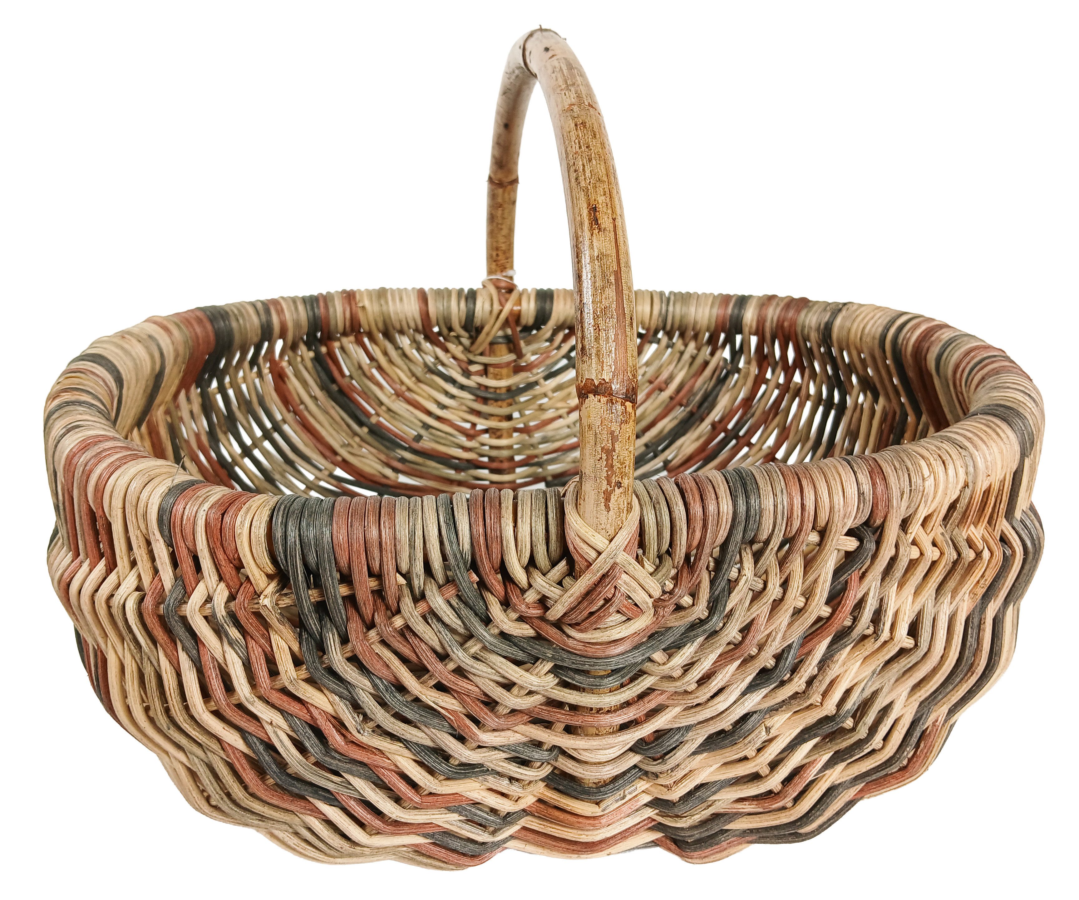 Kobolo Einkaufskorb Rattankorb Henkelkorb in multicolor hellbraun