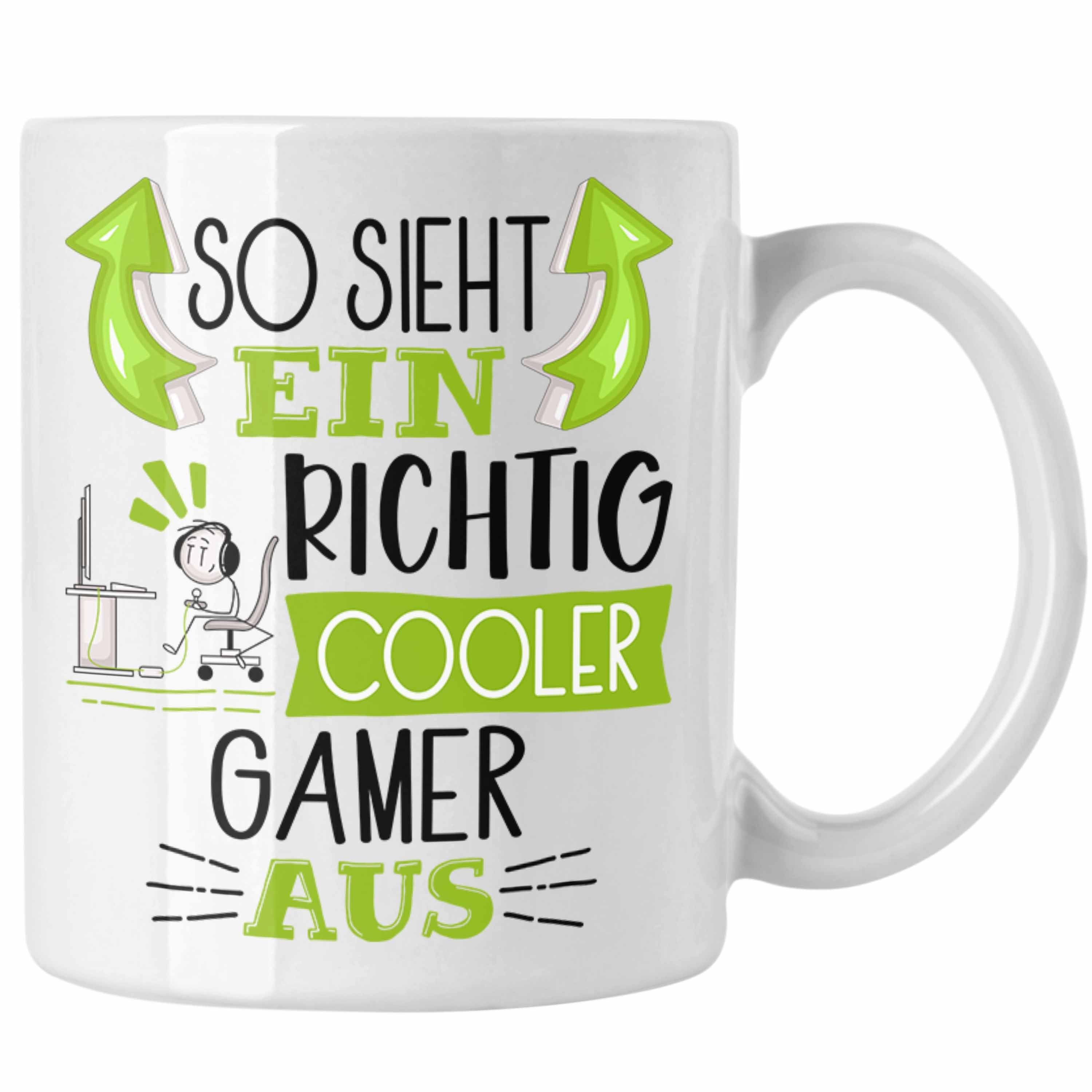 Trendation Tasse So Sieht Ein Richtig Cooler Gamer Aus Geschenk Tasse Lustiger Spruch Weiss
