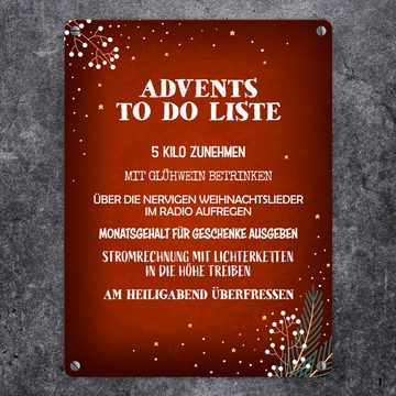 speecheese Metallschild Lustige Advents to do Liste Metallschild in rot Weihnachten Glühwein