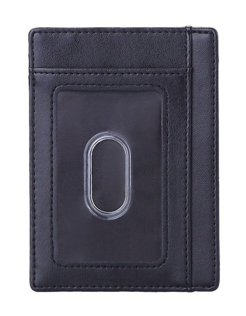 OKWISH Kartenetui Ausweishhülle Kartenhülle Card Holder Kartenhalter Ausweishalter kurz (mit 7 Kartenfächer Sichtfenster und RFID Schutz Leicht & Schlank, 1-tlg., Tragbar, Visitenkartenetui, Kreditkartenetui, 11 x 8.2 cm), für Kreditkarte EC Karte Bank Karte Personalausweis Visitenkarten usw