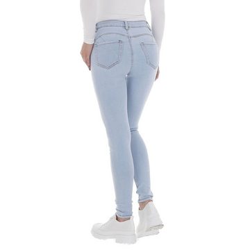 Ital-Design Skinny-fit-Jeans Damen Freizeit Stretch High Waist Jeans in Hellblau