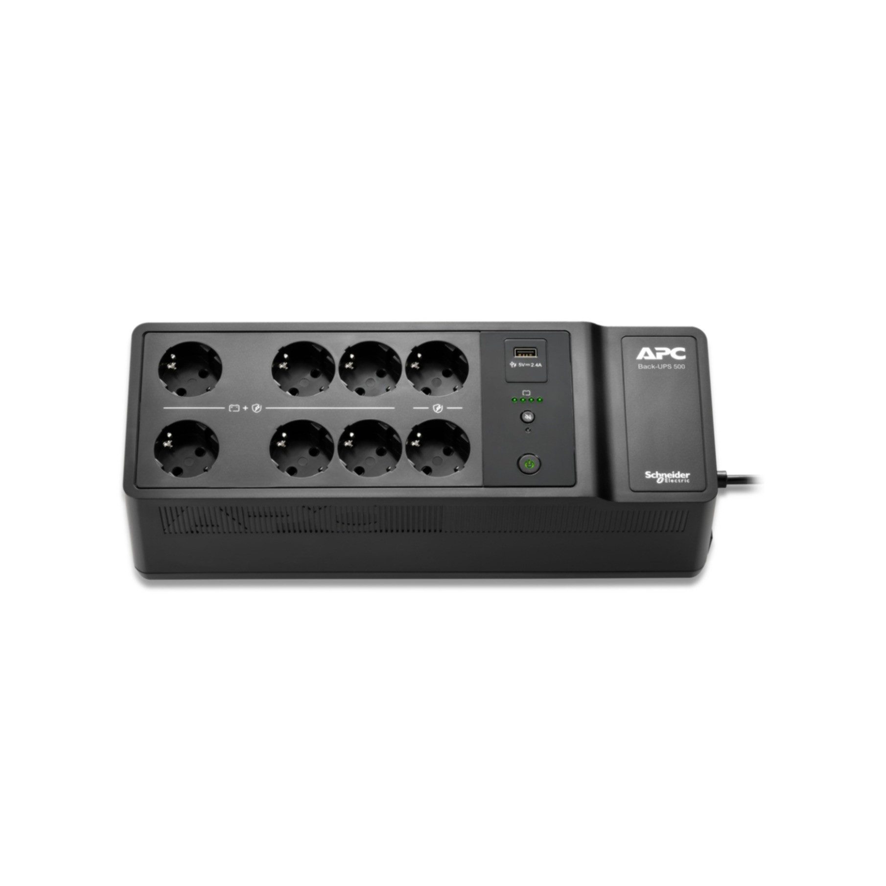 APC USV-Anlage Back-UPS BE500G2-GR - USV 8x Steckdose, 500VA, 1 USB-Ladegerät, 1 USB-