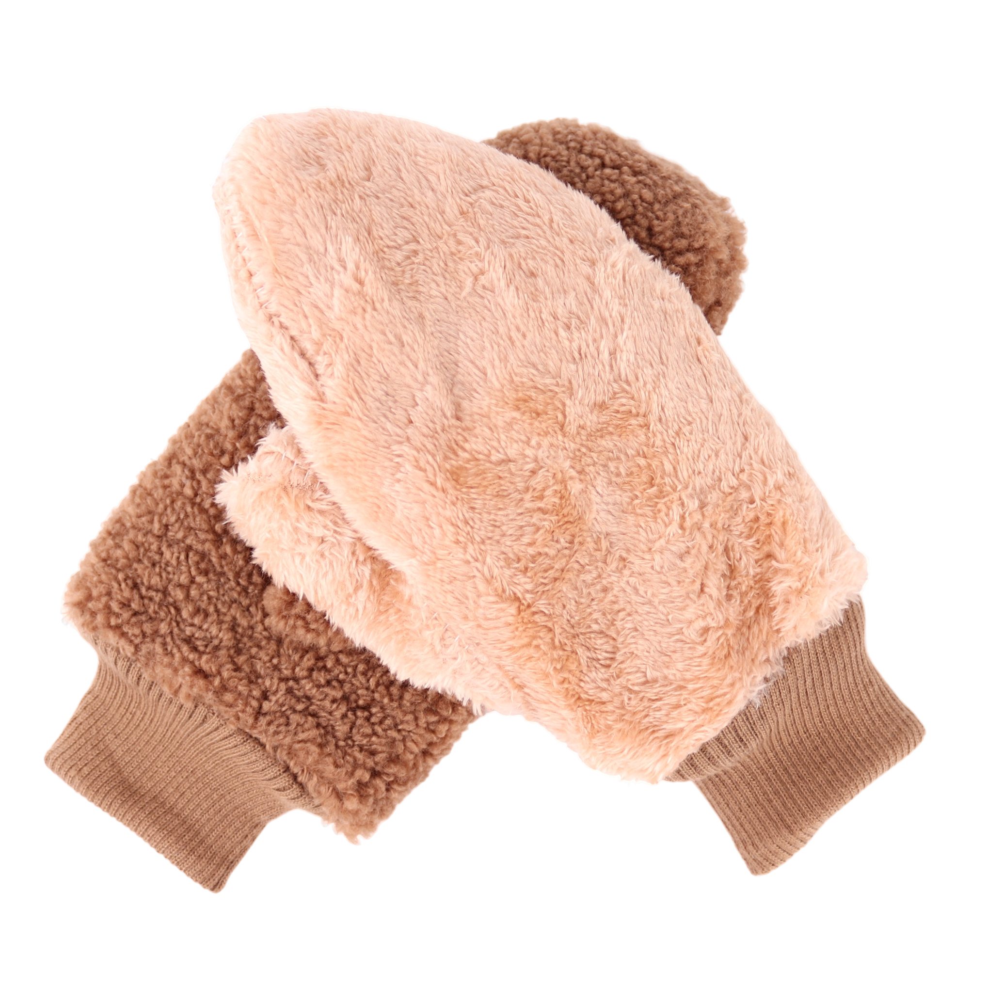 MIRROSI Fleecehandschuhe Damen Handschuhe Warm Dick Teddyfell, (Einheitsgröße) Herbst, und Kuschelig Winter aus ideal für Camel gefüttert