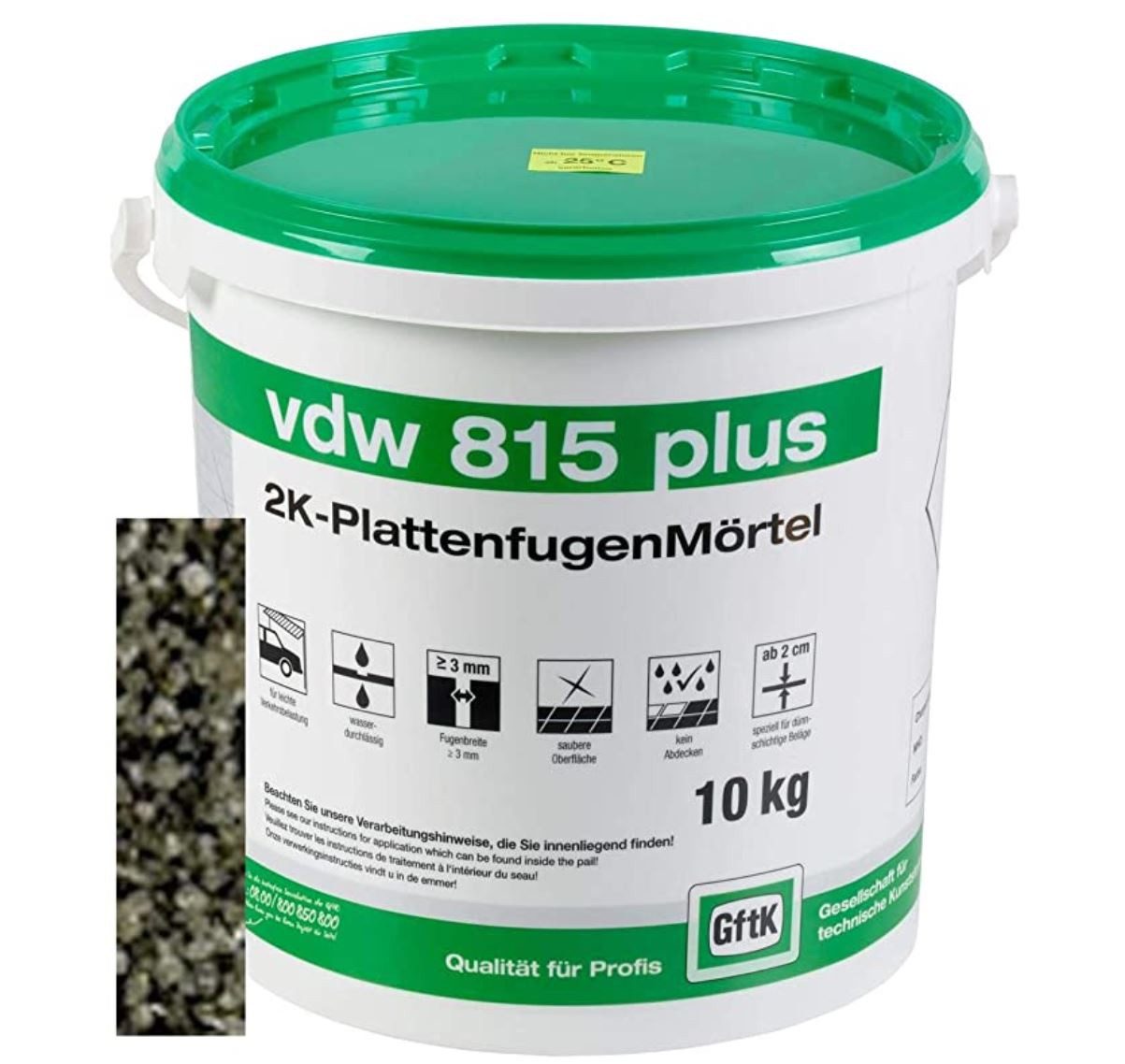 GftK Fugenmörtel VDW 815 plus 2K-Fugenmörtel Basalt, 10 kg