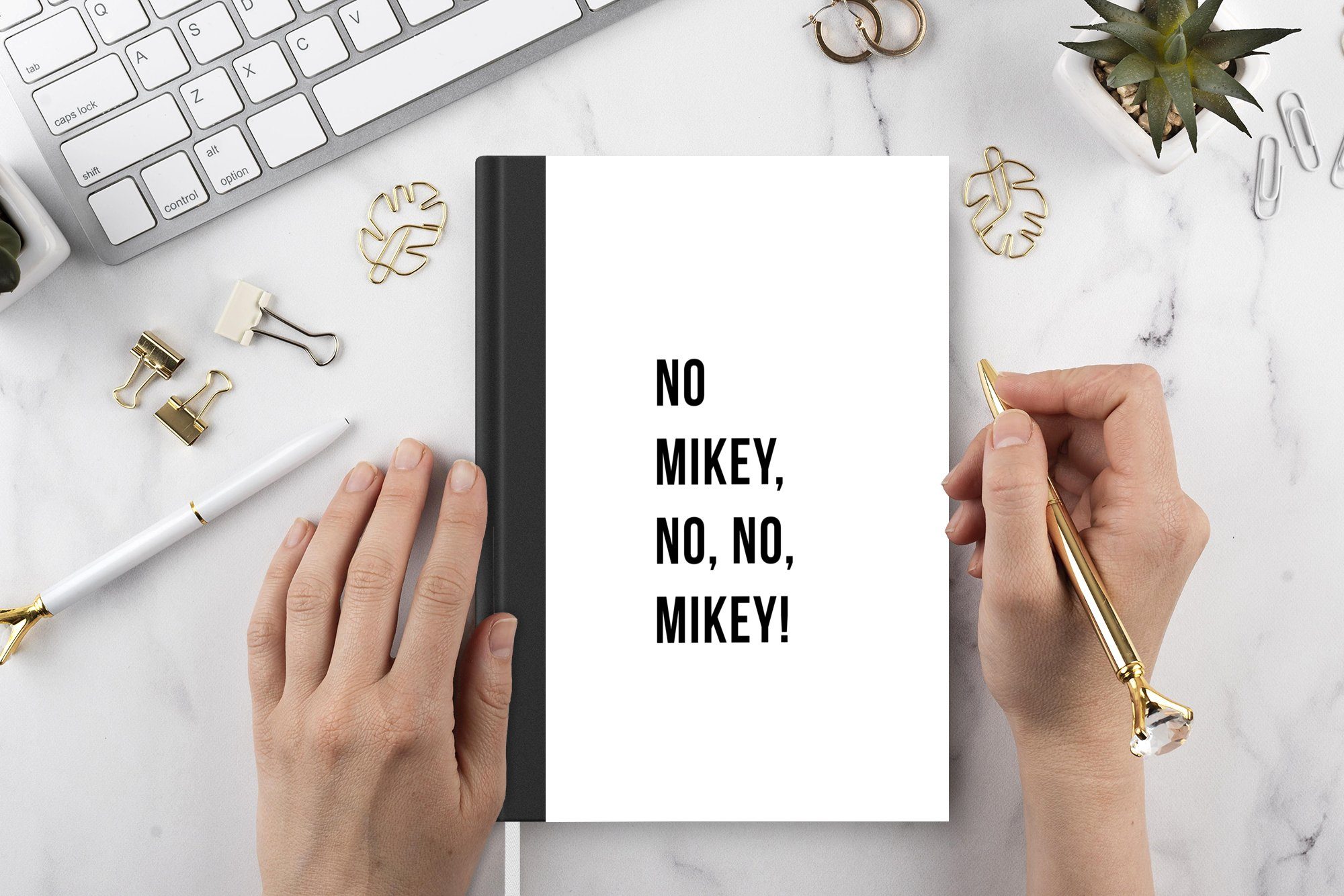 MuchoWow Notizbuch - Mikey! Haushaltsbuch Seiten, Journal, nein, Zitate A5, Notizheft, - Tagebuch, Nein Merkzettel, 98 Mikey, Weiß, nein