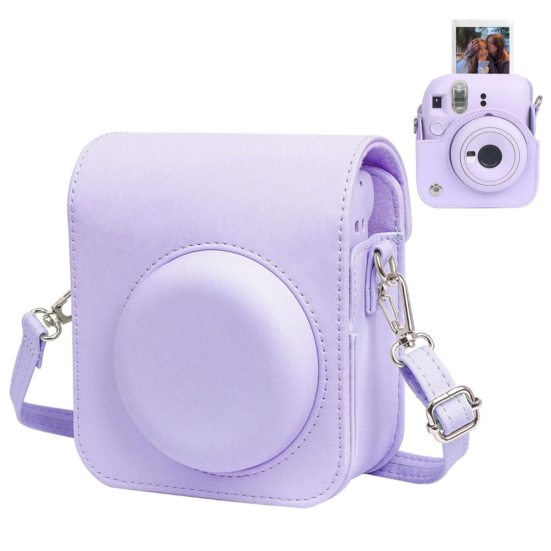Mutig Kameratasche Kamera Tasche Kompatibel Instax mini 12, Kameratasche für Schutzhülle (Sofortbildkamera Reisetasche mit Schulterriemen und Tasche, Kompatibel mit Instax Mini 12 / Mini 11)