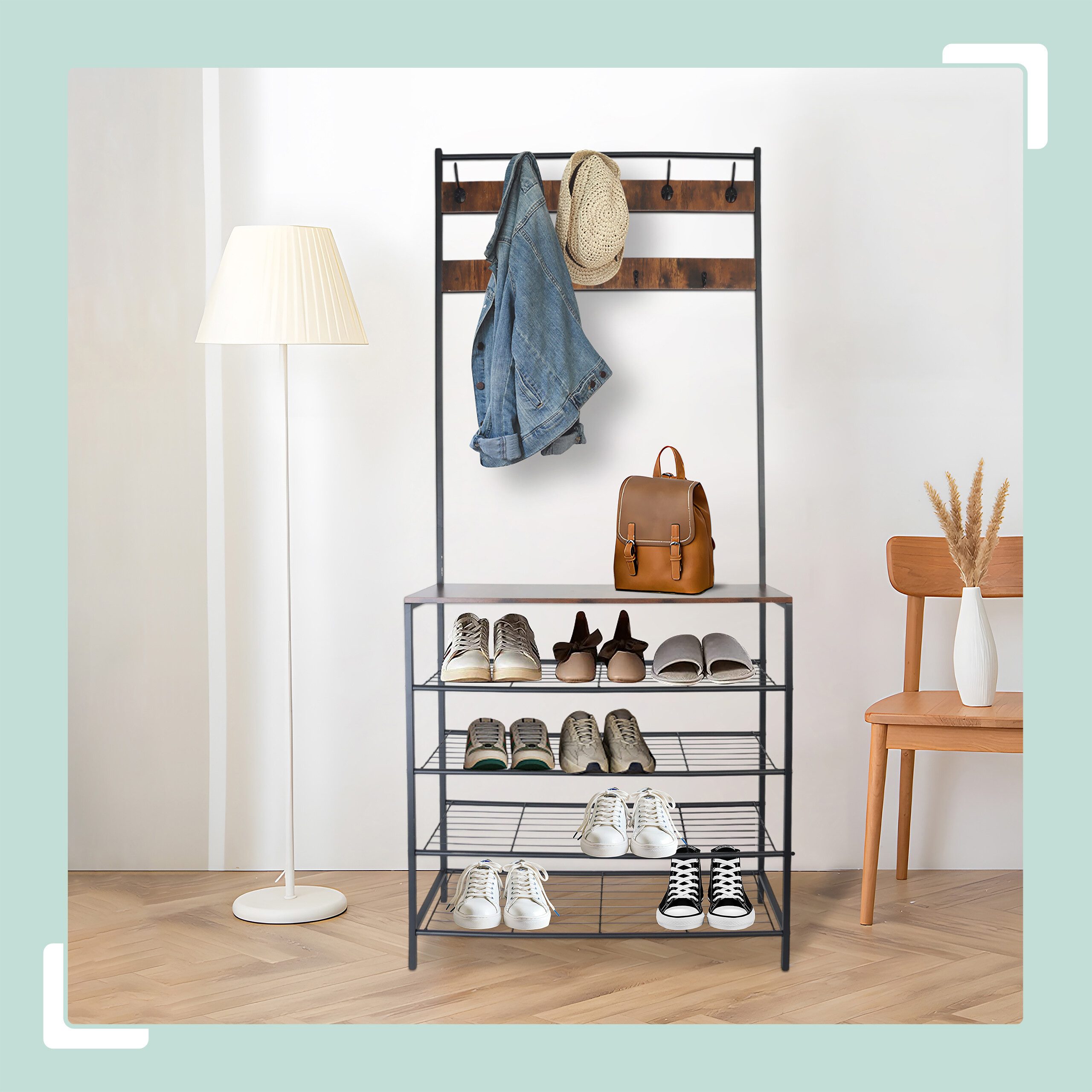 relaxdays Garderobenständer mit Schuhregal günstig online kaufen