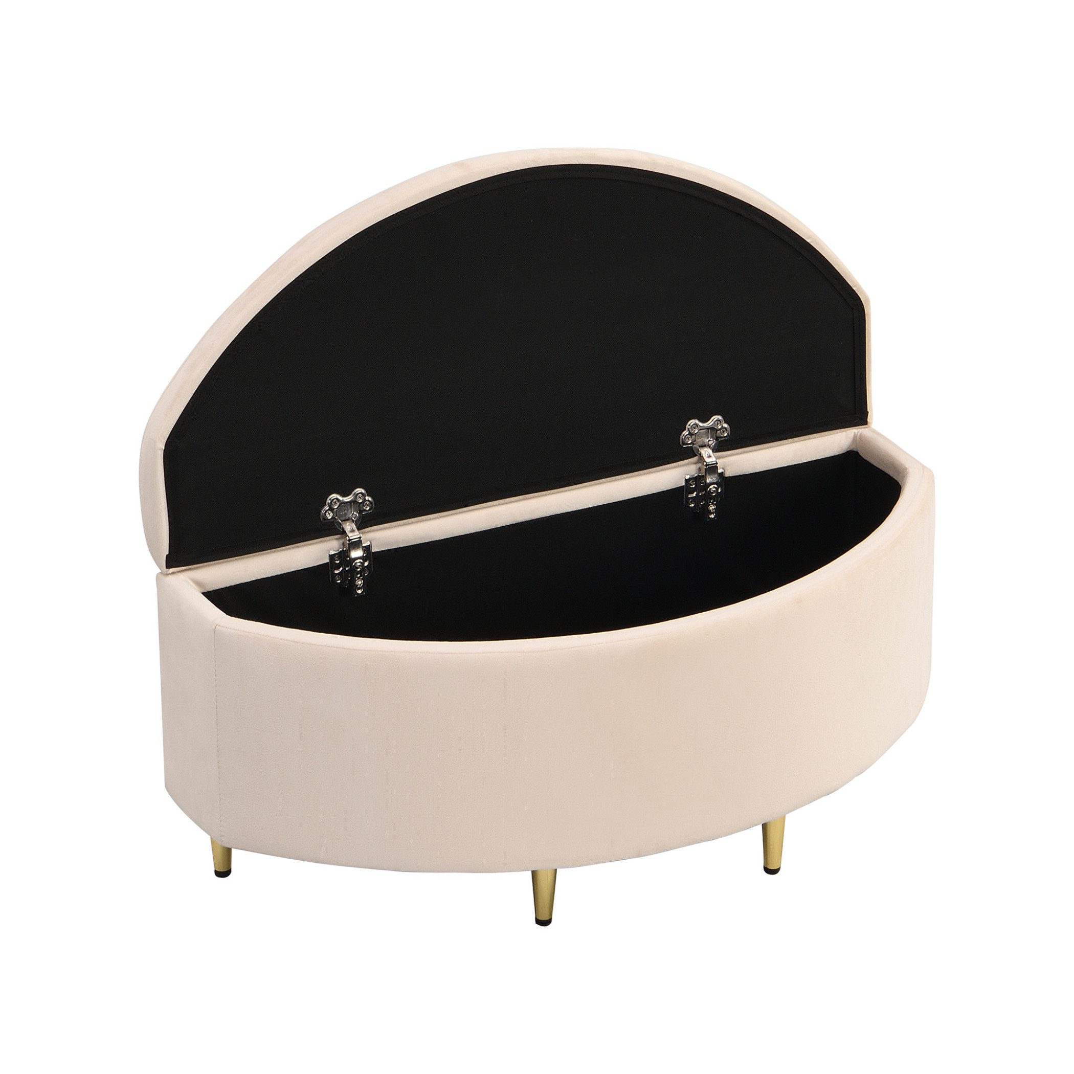 SeedWave Bettbank Polsterbank mit Stauraum, Samtbezug und Metallbeinen, 90x40x42 cm, Vielseitige Sitzbank für Schlafzimmer, Wohnzimmer und Flur