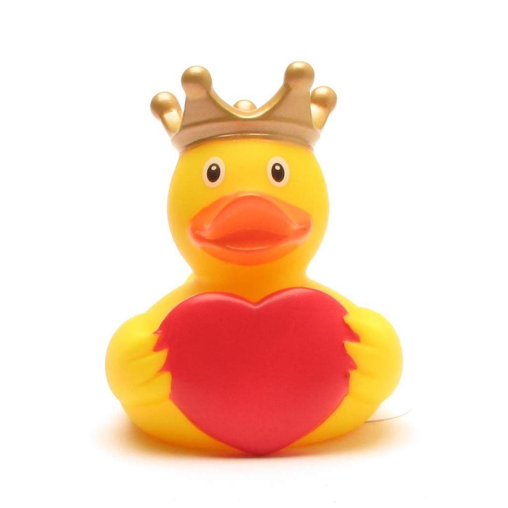 Badespielzeug Lilalu mit - Quietscheente König Badeente Gruß-Herz