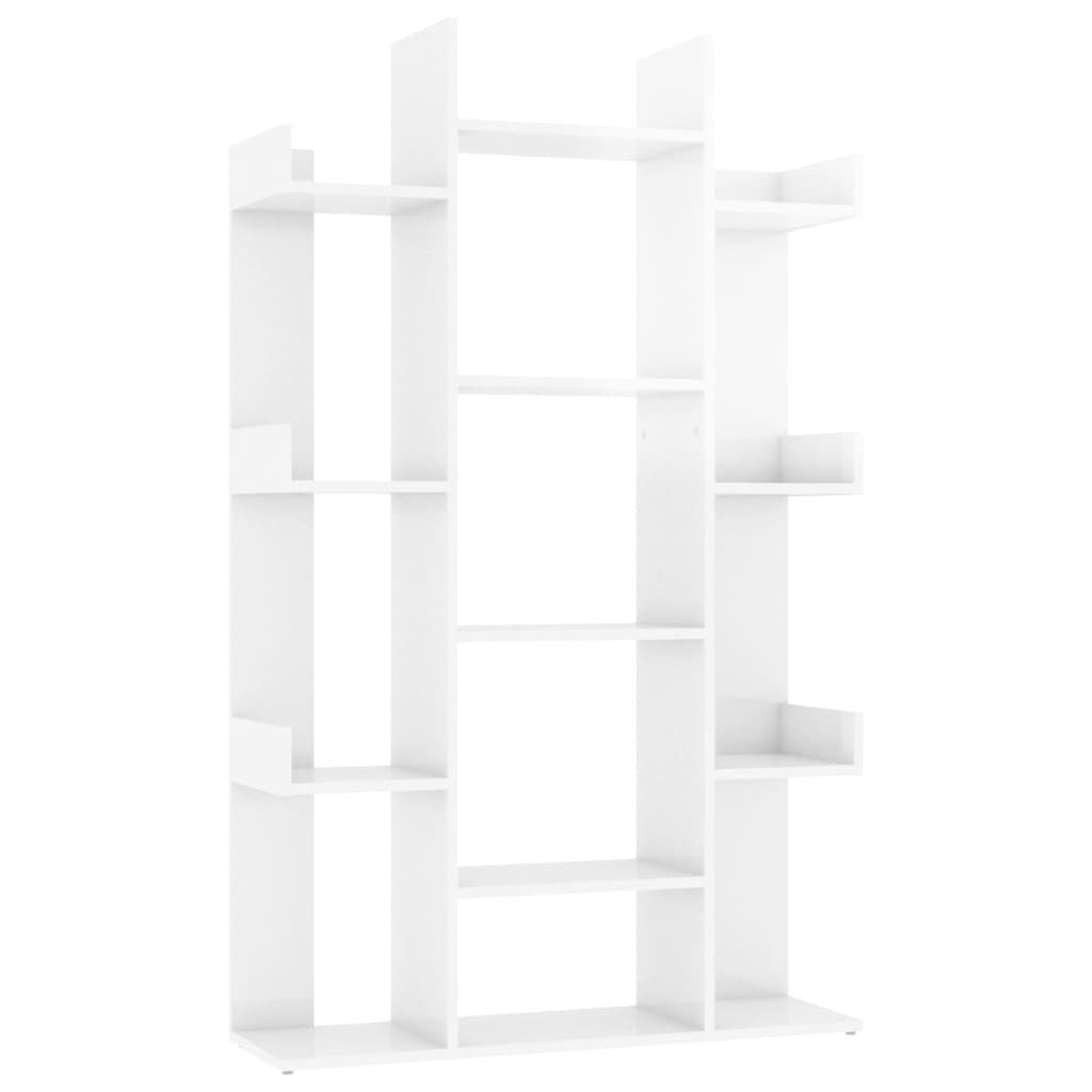 vidaXL Bücherregal Bücherregal Hochglanz-Weiß 86x25,5x140 cm Holzwerkstoff, 1-tlg.