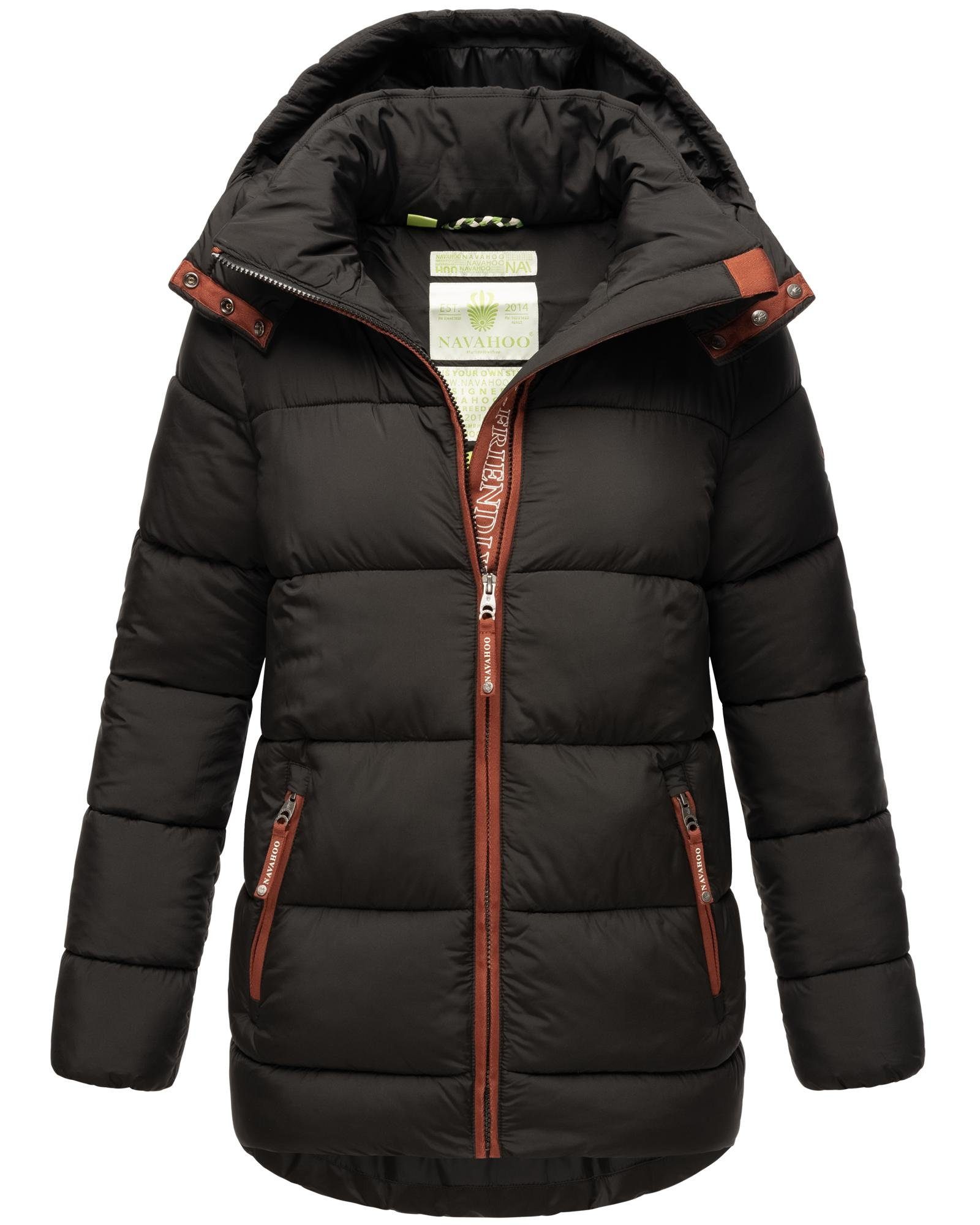 Navahoo Winterjacke Wattewölkchen Modische Damen Steppjacke mit kontrastfarbenen Details – Bild 4 von 5