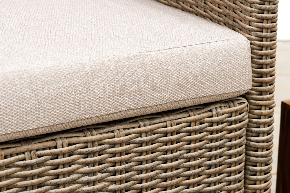 riess-ambiente Loungesofa MONACO 190cm natur · wetterfestes Outdoor-Sofa inkl. Kissen, Einzelartikel 1 Teile, Sitzecke für Balkon/Terrasse/Garten · Ottomane links & rechts. Reduzierter Preis € 299,95. Unverbindliche Preisempfehlung € 369,00