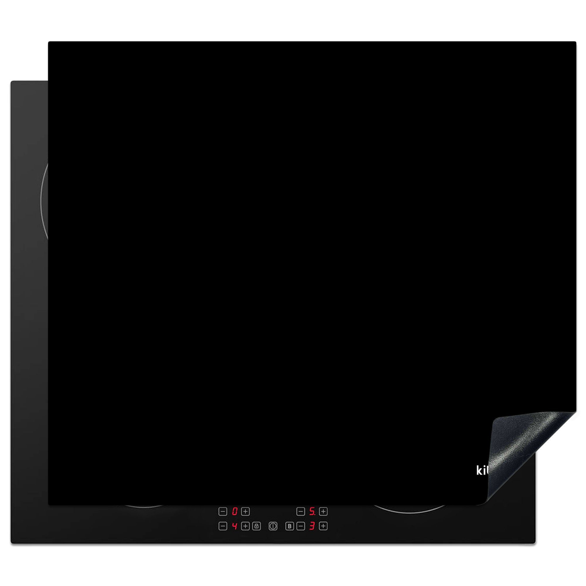 MuchoWow Herd-Abdeckplatte Schwarz - Solide - Marke, Vinyl, (1 tlg), Cerankochfeld Abdeckung, Herd Abdeckplatten Vinyl, 58.3x51.3 cm