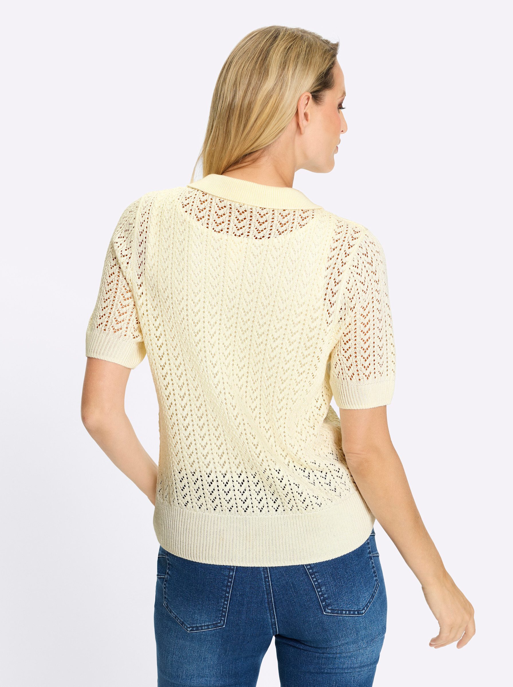 heine Strickpullover Ajour-Pullover Kurzarm Ajour günstig online kaufen