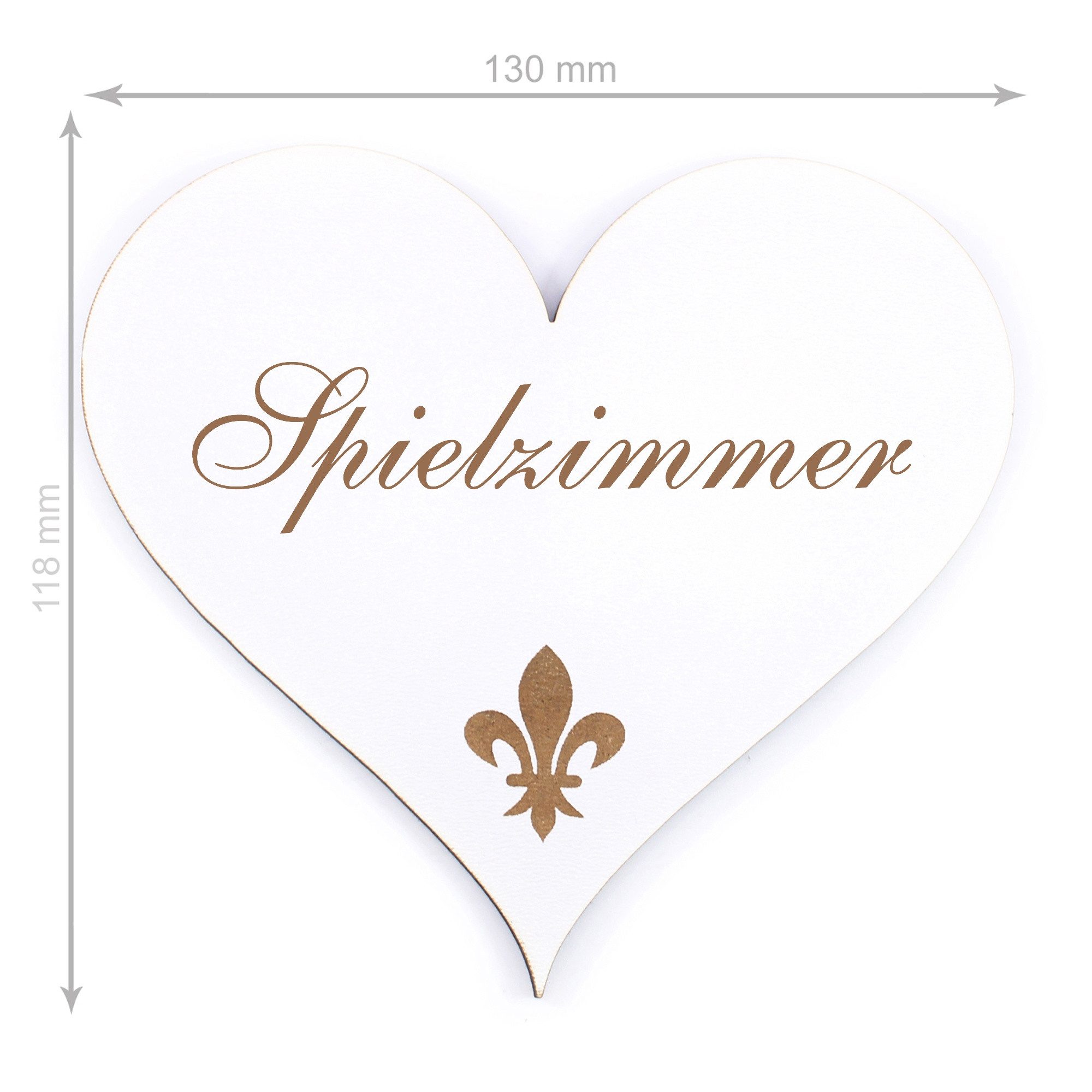 Thumbnail - Dekolando Hinweisschild Türschild Herz - Spielzimmer - Schild 13 x 12 cm - Schilder Türschilde