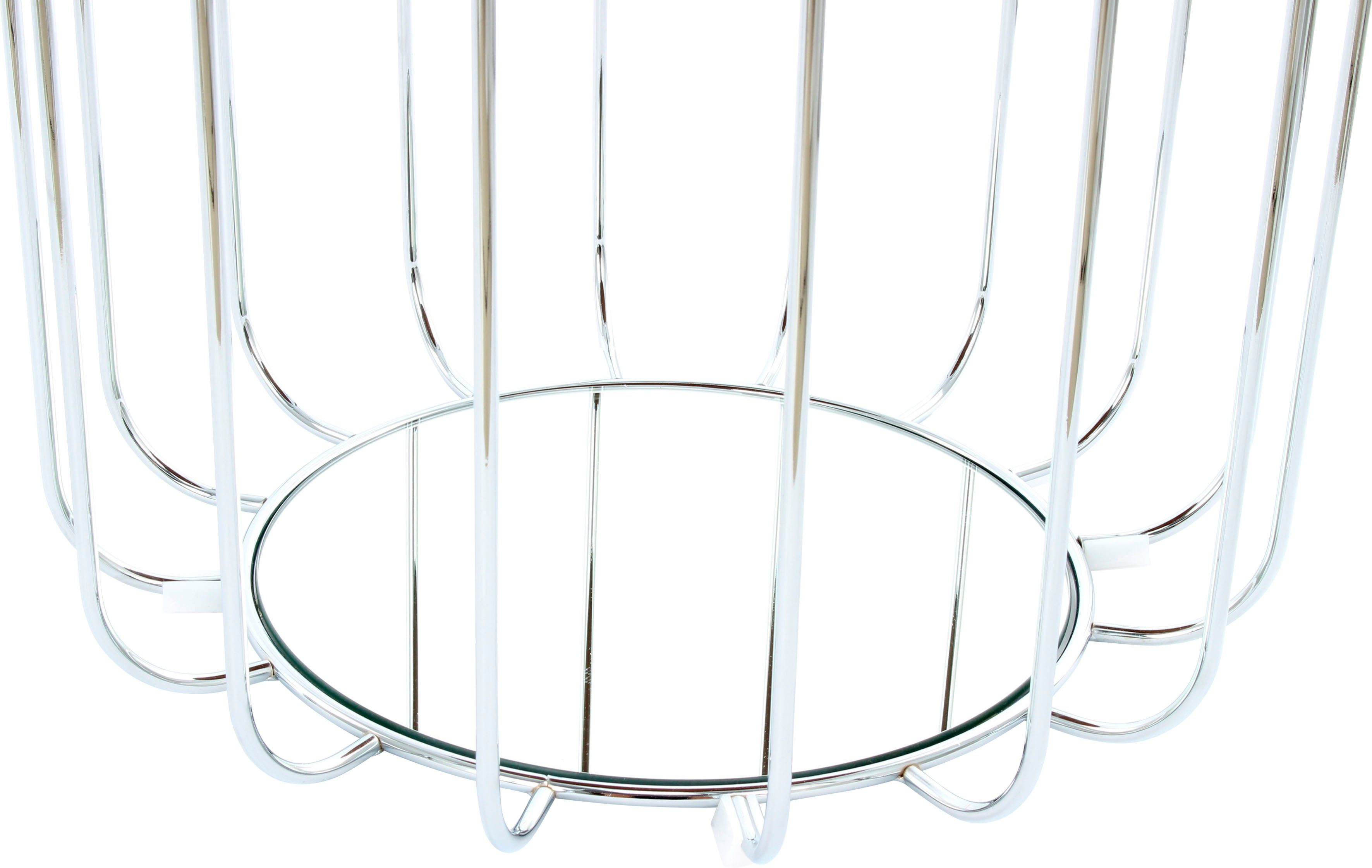 Kayoom Beistelltisch Beistelltisch 110, silber praktisch / in Spiegelglas Hocker, Tisch oder dunkelgrün mit Pouf | umzuwandeln Comfortable