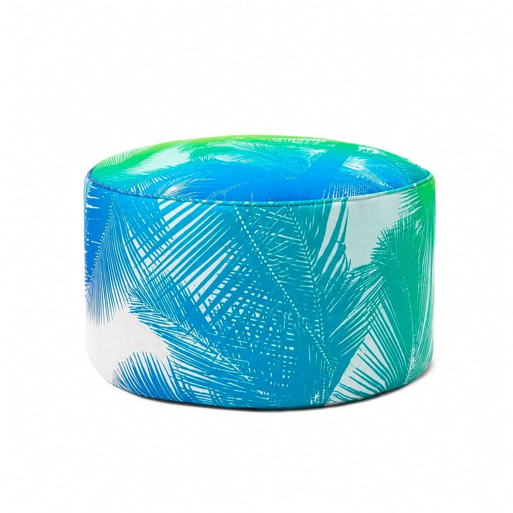Lumaland Sitzsack Sitzsack Pouf Tropical - 3in1 Sitzkissen: Hocker, Ablage & Fußschemel, kompakter Sitzsack Erwachsene & Kinder - Bean Bag mit stylishem Print