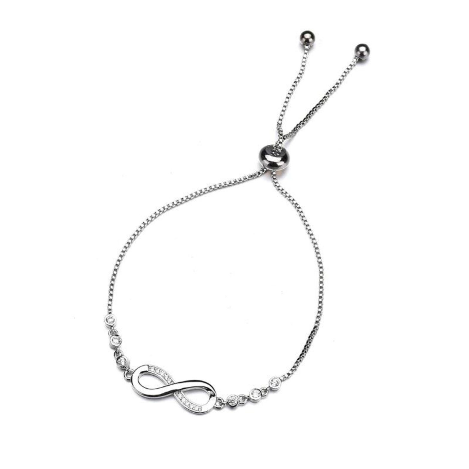 2. Bild von Binego Silberarmband Armband Infinity Damen Frauen Diamanten Unendlich Liebe Ewigkeit