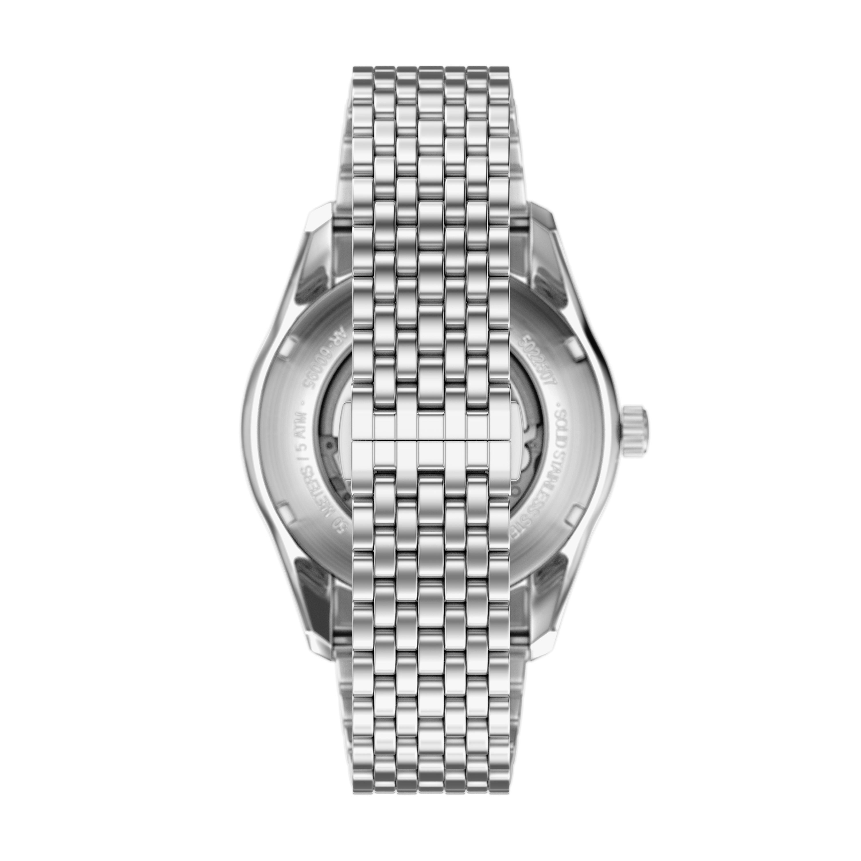 Emporio Armani Automatikuhr AR60095, Armbanduhr, Herrenuhr, Mechanische Uhr, Edelstahlarmband, analog