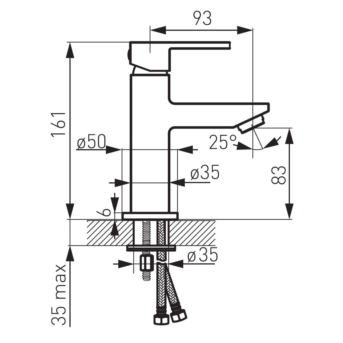 Ferro Waschtischarmatur ZICCO Waschbeckenarmatur Einhandmischer quadratisch mit Pop-Up Ablauf, Chrom