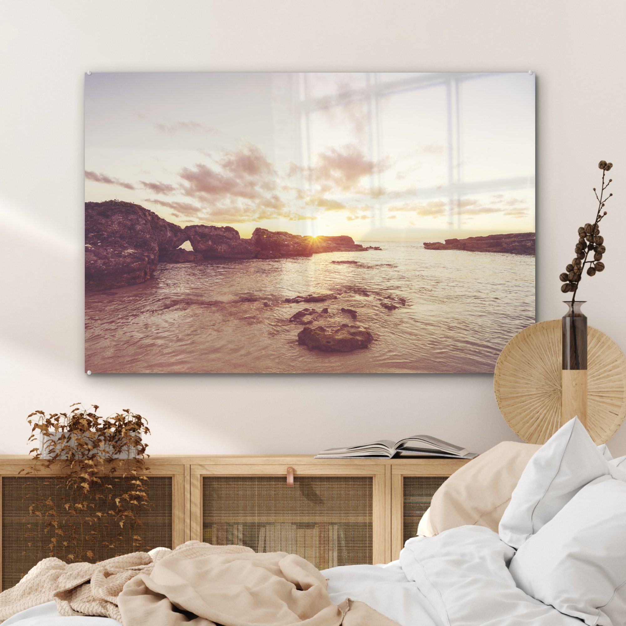Acrylglasbilder (1 Acrylglasbild & St), MuchoWow - Schlafzimmer Mexiko Meer, Wohnzimmer Strand -