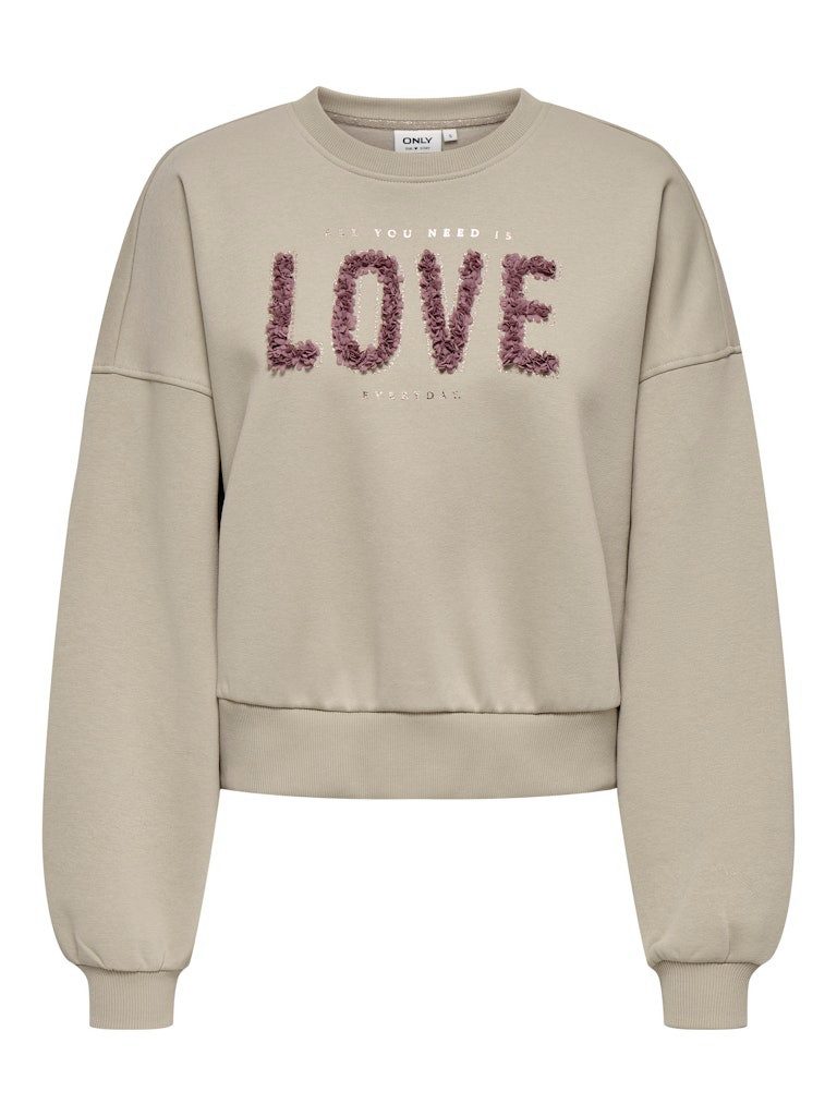 ONLY Sweatshirt ONLKIARA L/S O-NECK CHIFFON MIX SWT günstig online kaufen