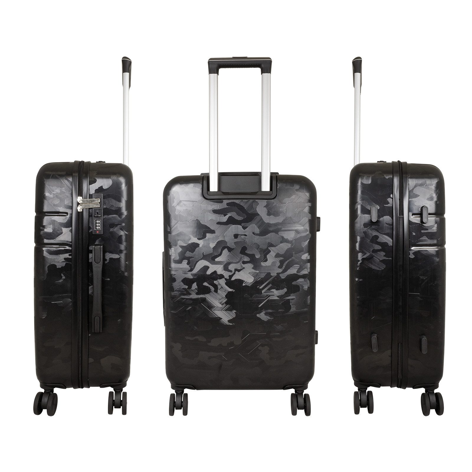 Trendyshop365 Hartschalen-Trolley Camo, Koffer, Hartschale, 3 Farben, 4 Rollen, Zahlenschloss, Doppelrollen, 2 Tragegriffe