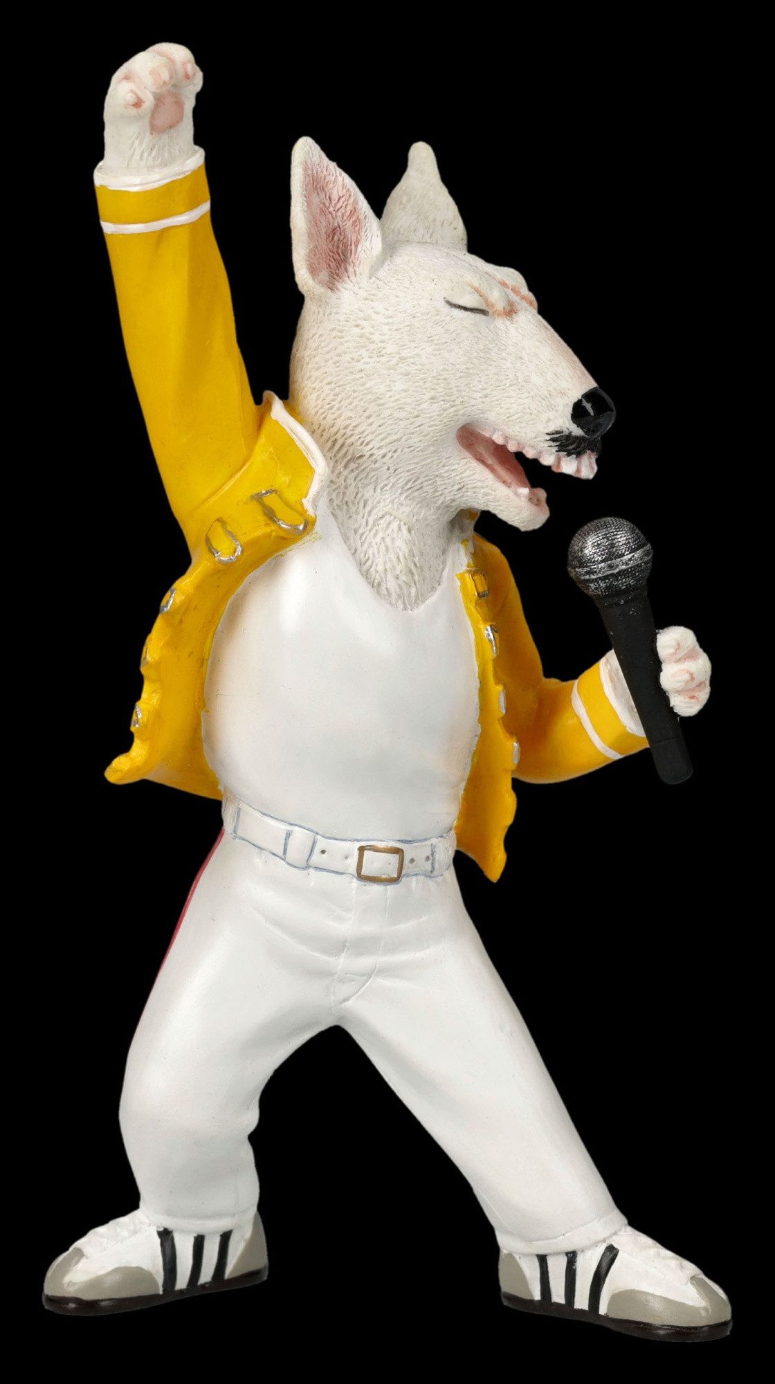 Figuren Shop GmbH Tierfigur Bull Terrier Figur – Freddy Rockstar Hund Tierfigur Veronese 13 cm