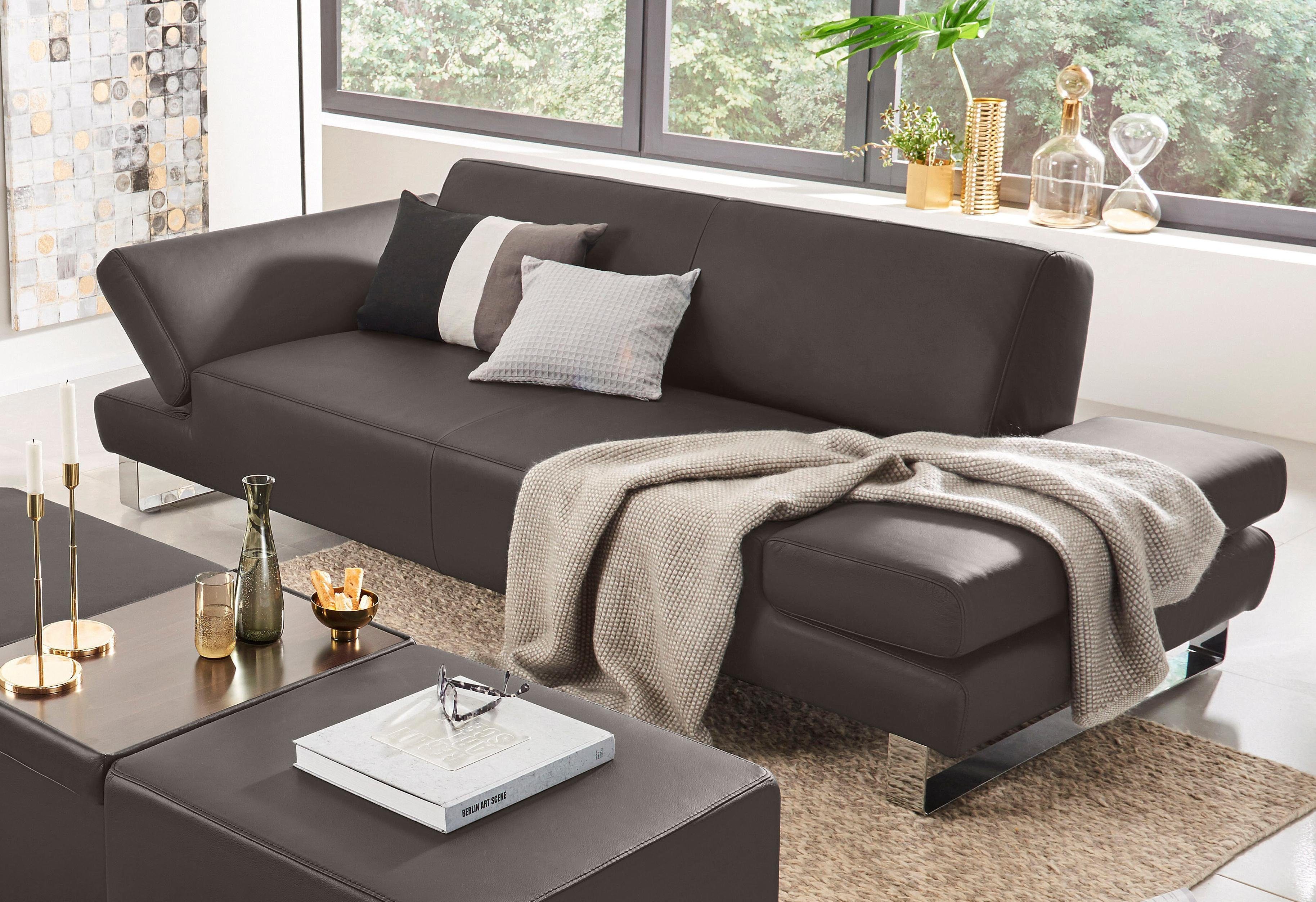 W.SCHILLIG 2-Sitzer taboo Designsofa mit hohem Sitzkomfort, Breite 202cm, Sitztiefe 59cm, mit Normaltiefe, inklusive Armlehnenverstellung