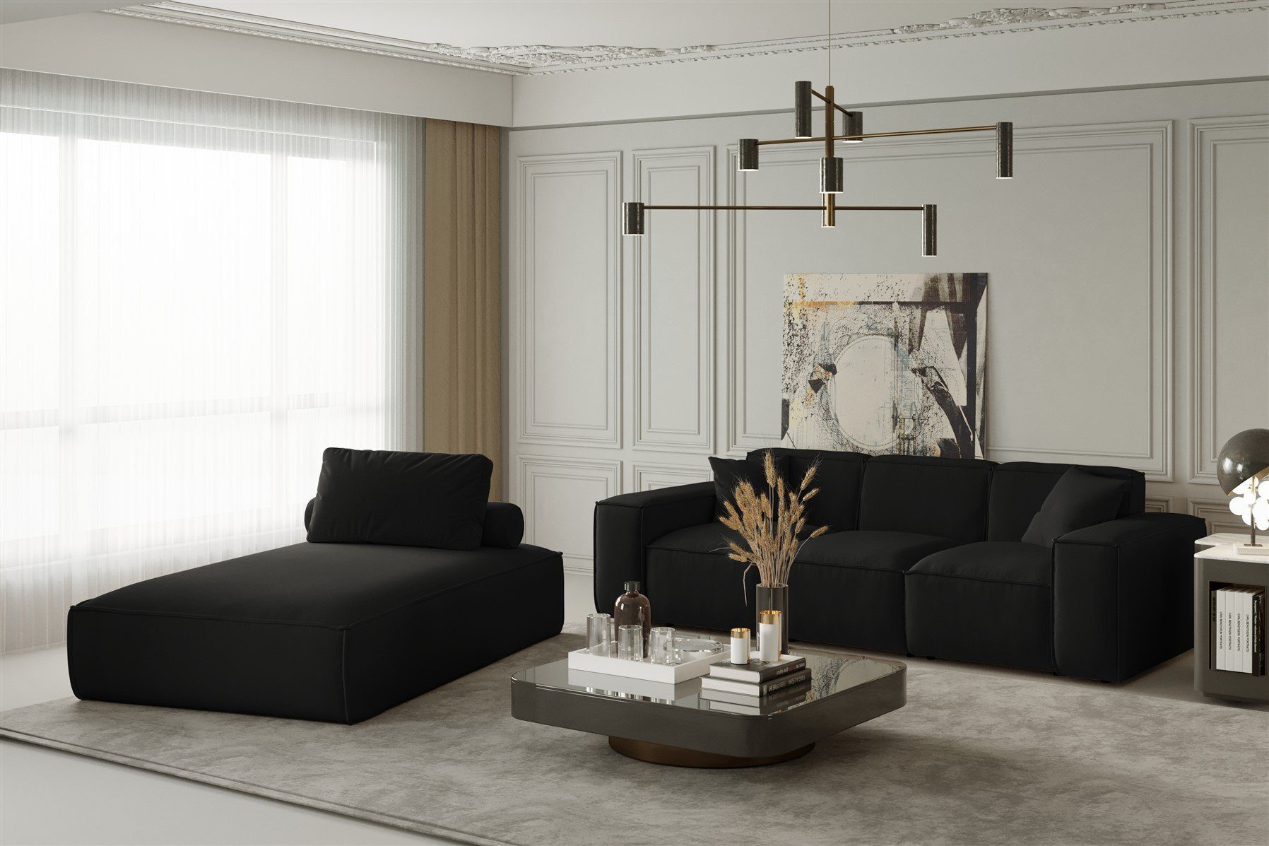 Fun Möbel Polstergarnitur Sofa-Set 2-teilig Chaiselongue günstig online kaufen