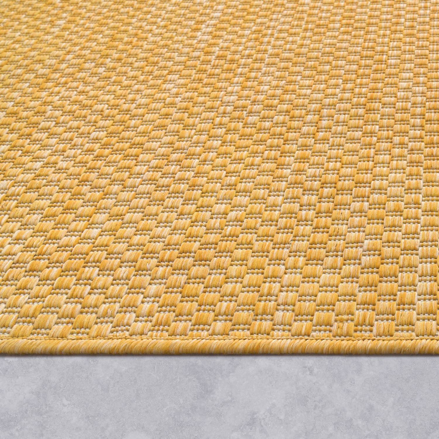 KADIMA DESIGN Teppich Unifarben Wohnzimmer schmutzabweisend Teppich Kurzflor, Läufer, Höhe: 4 mm, 100% Polypropylen, Rücken aus Polypropylen, Läufer, 80x150cm, Gelb