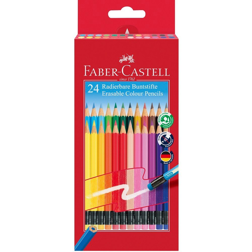 Buntstift 24 Buntstifte CLASSIC Radierbar farbsortiert