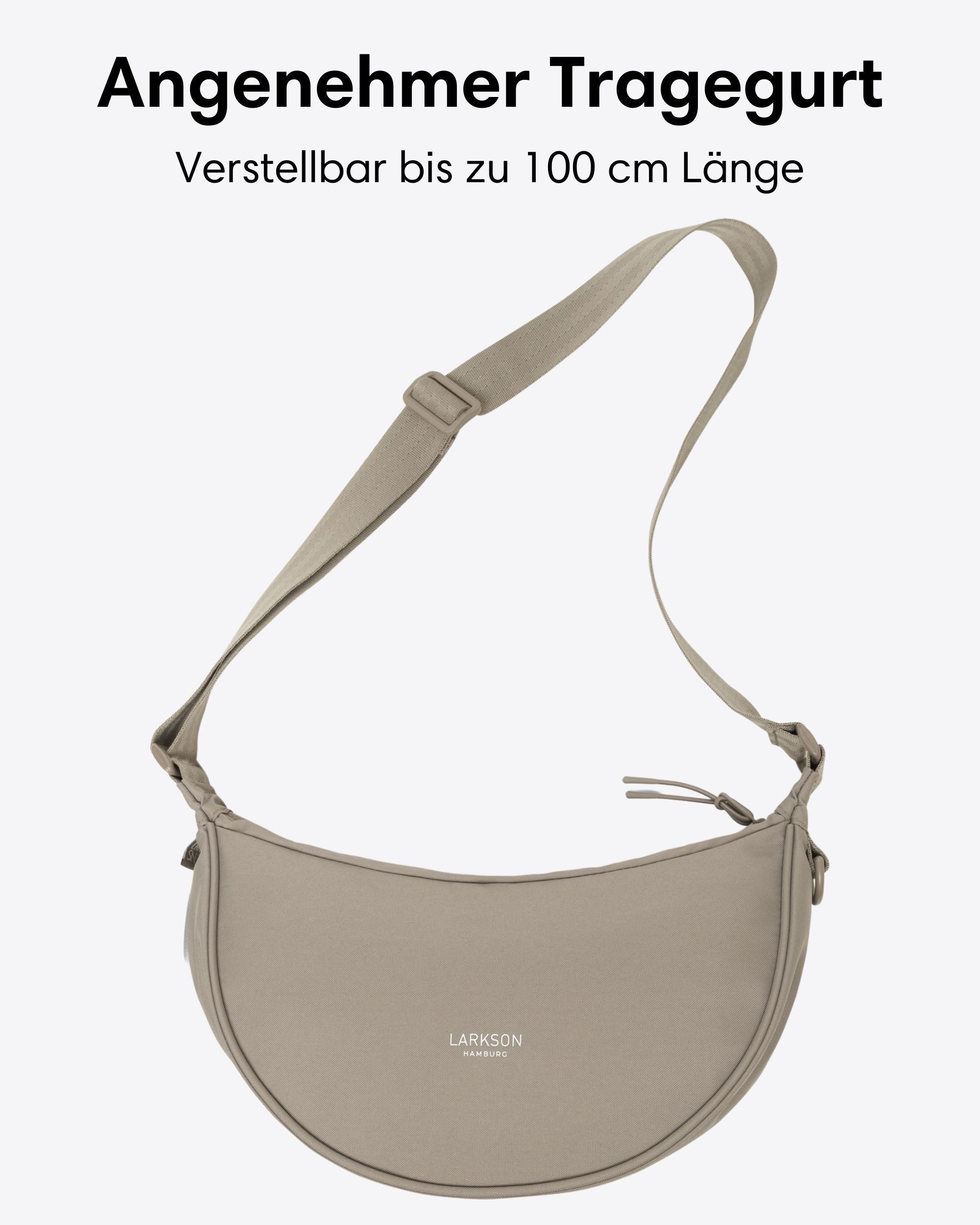 LARKSON Umhängetasche Solveig Small Halbmondtasche für Damen und Herren, Stylische Crossbody Bag in Halbmond Form