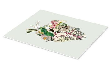 Posterlounge Forex-Bild Bianca Green, Botanisches Herz, Vintage Grafikdesign