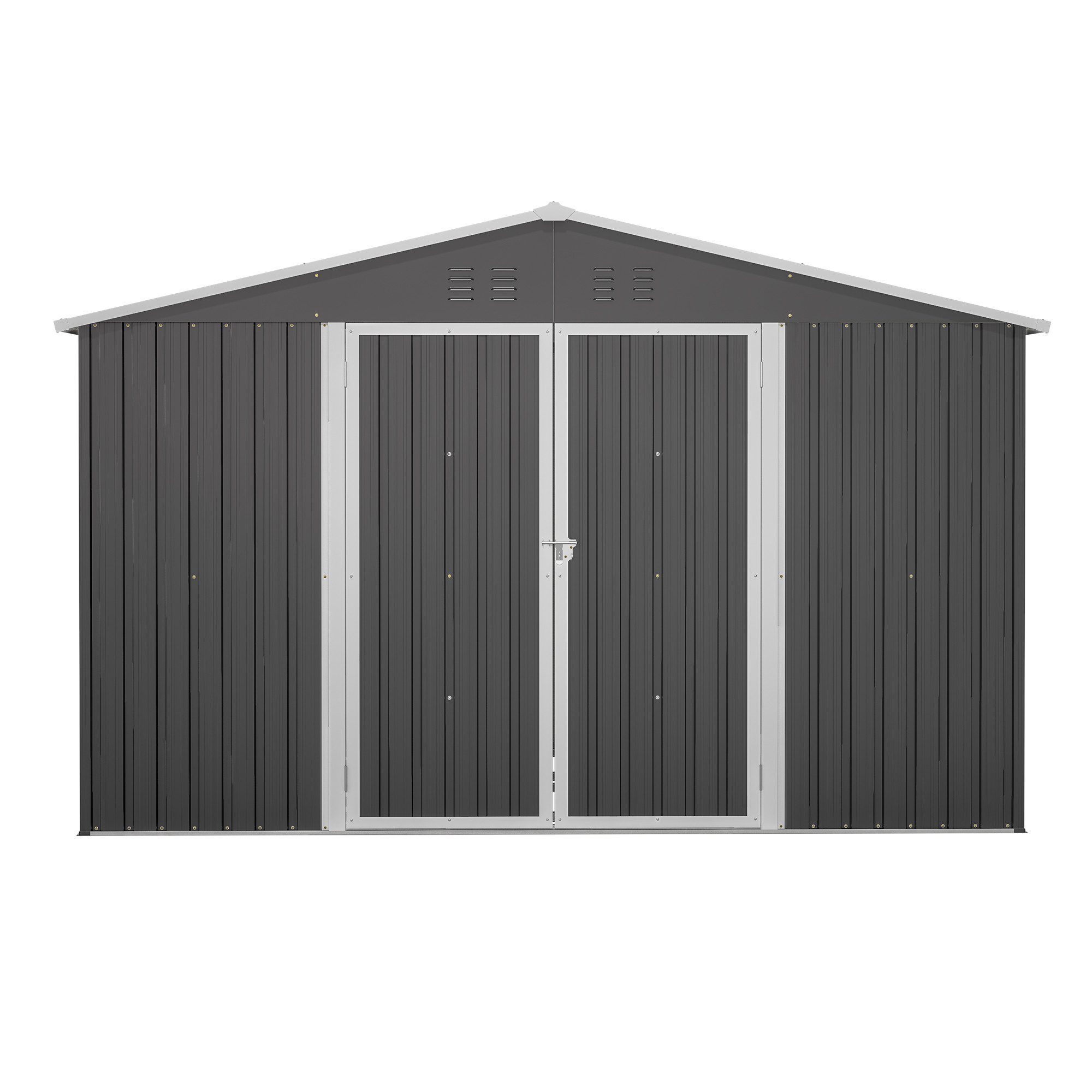 GIHAUVIA Gartenhaus Metall-Gerätehaus mit Pultdach & Fundament