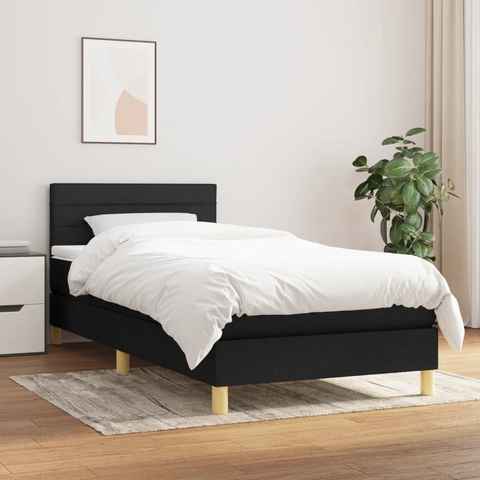 vidaXL Bett Boxspringbett mit Matratze Schwarz 80x200 cm Stoff