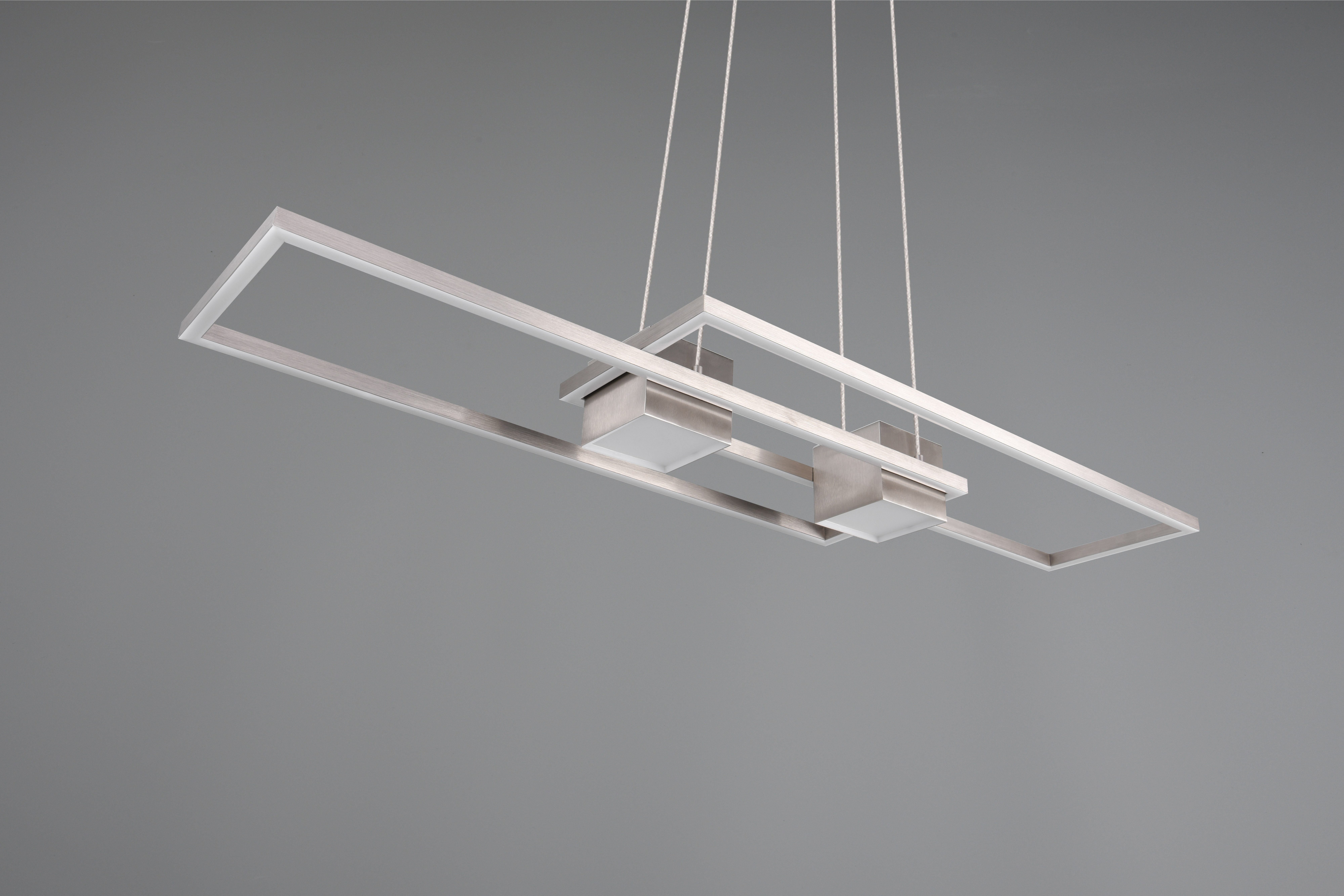 TRIO Leuchten LED Pendelleuchte ALBANY, LED Hängelampe Wohnzimmer mit Fernbedienung, dimmbar, CCT, Dimmfunktion, LED fest integriert, warmweiß - kaltweiß, Lichtfarbe einstellbar, Memoryfunktion, Nachtlicht, up-and-down Licht