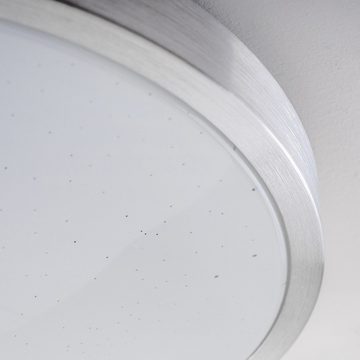 hofstein Deckenleuchte »Conetta« Bad-Lampe aus gebürstetem Aluminium, 3000 Kelvin, Badezimmer-Beleuchtung LED-Licht, 900 Lumen, Sternendekor