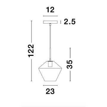 Nova Luce Hängeleuchte Pendelleuchte Prisma in Transparent und Gold E27 230mm, keine Angabe, Leuchtmittel enthalten: Nein, warmweiss, Hängeleuchte, Pendellampe, Pendelleuchte