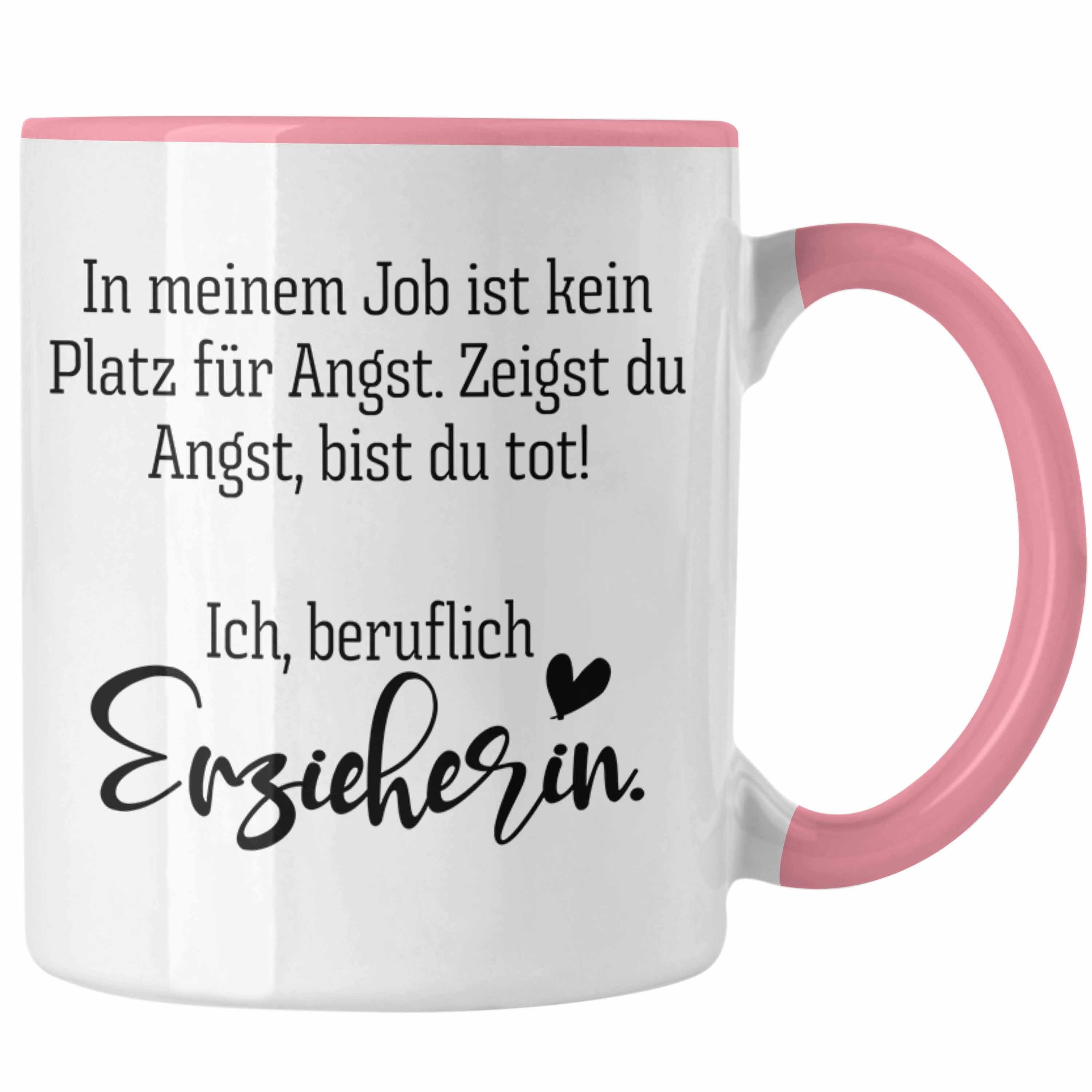 Trendation Tasse Trendation - Erzieherin Tasse Geschenk Abschiedsgeschenk zum Abschied Lustig Geschenke Kaffeetasse Kindergarten Rosa