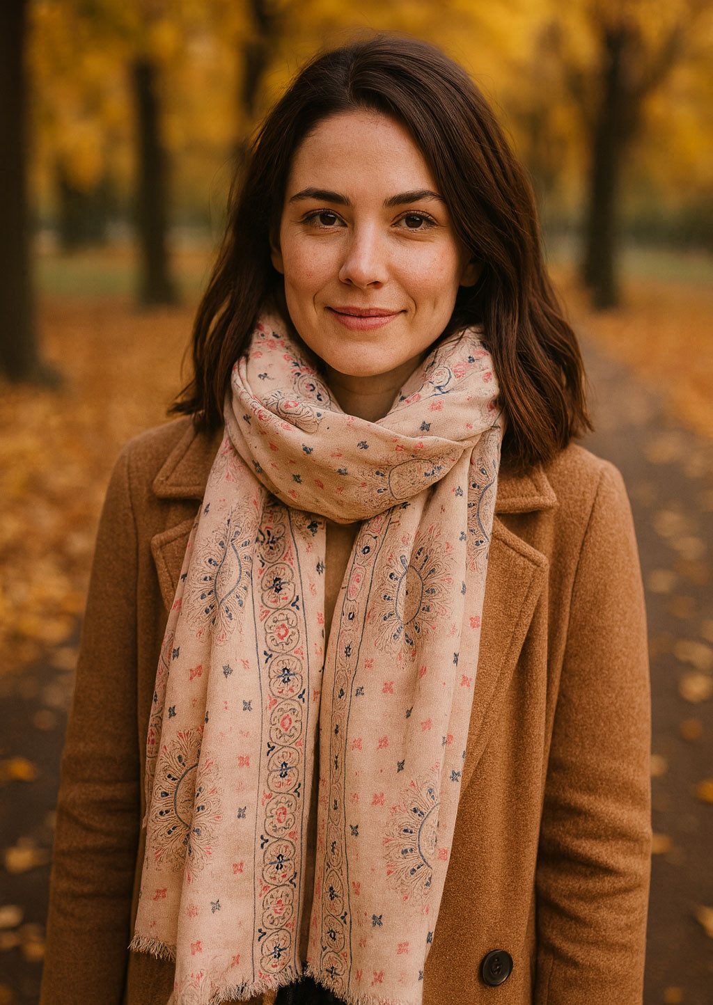 Faera Modeschal, Damen Schal Orient Ornamente Gold-Glitzer weich und leicht