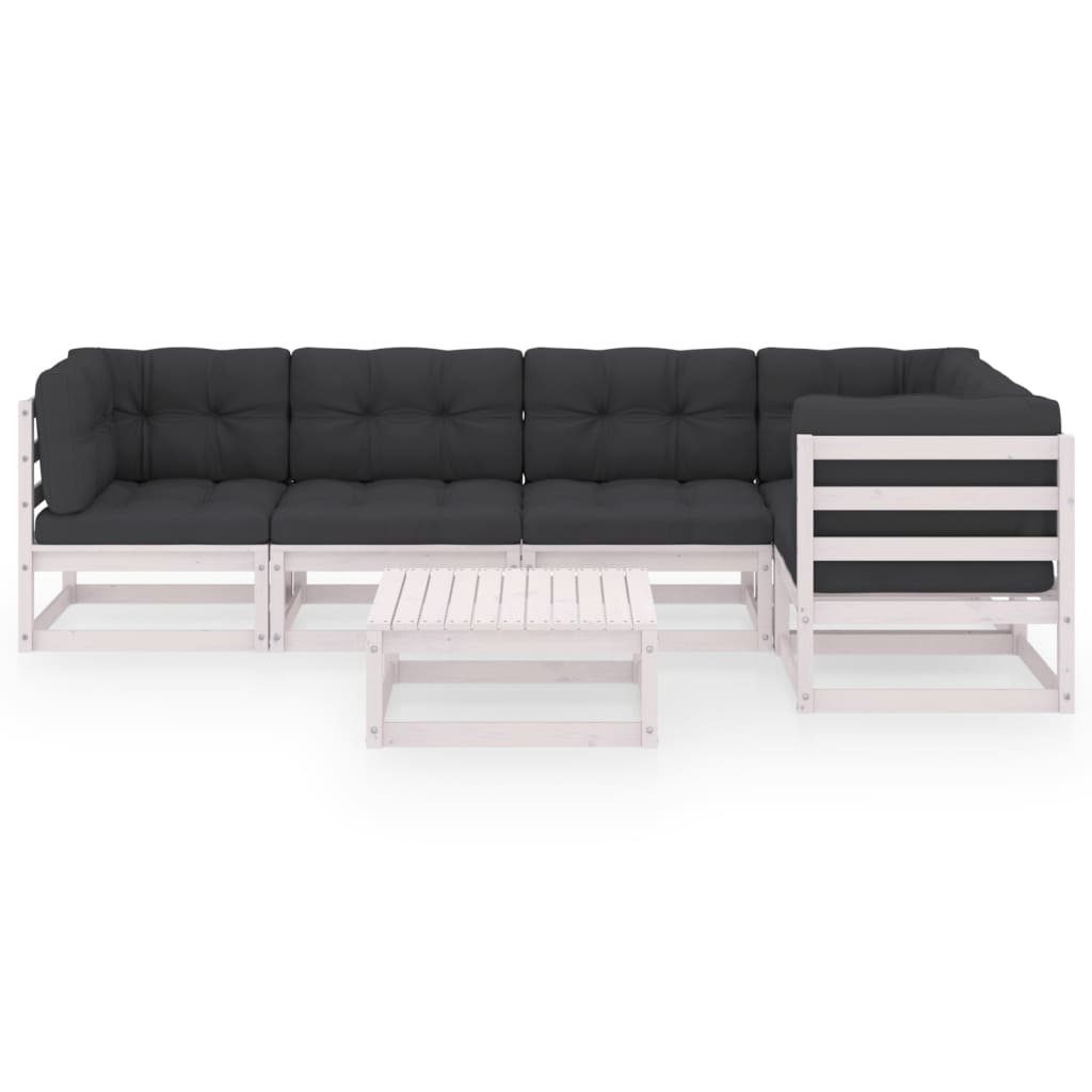 Kissen Gartenlounge-Set Kiefer Garten-Lounge-Set mit (1-tlg) Massivholz, 6-tlg. vidaXL